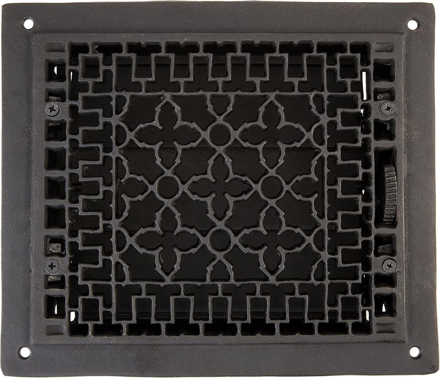 Cast Iron Floor Grate Grille, Black