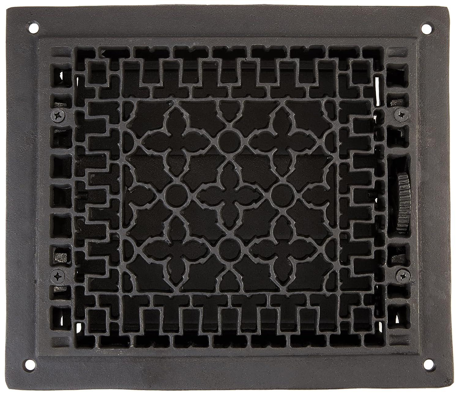 Cast Iron Floor Grate Grille, Black