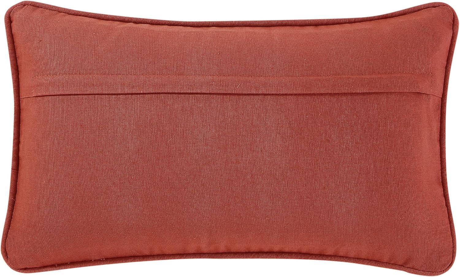 Jada Rectangular Rust Woven Cotton and Jute Pillow