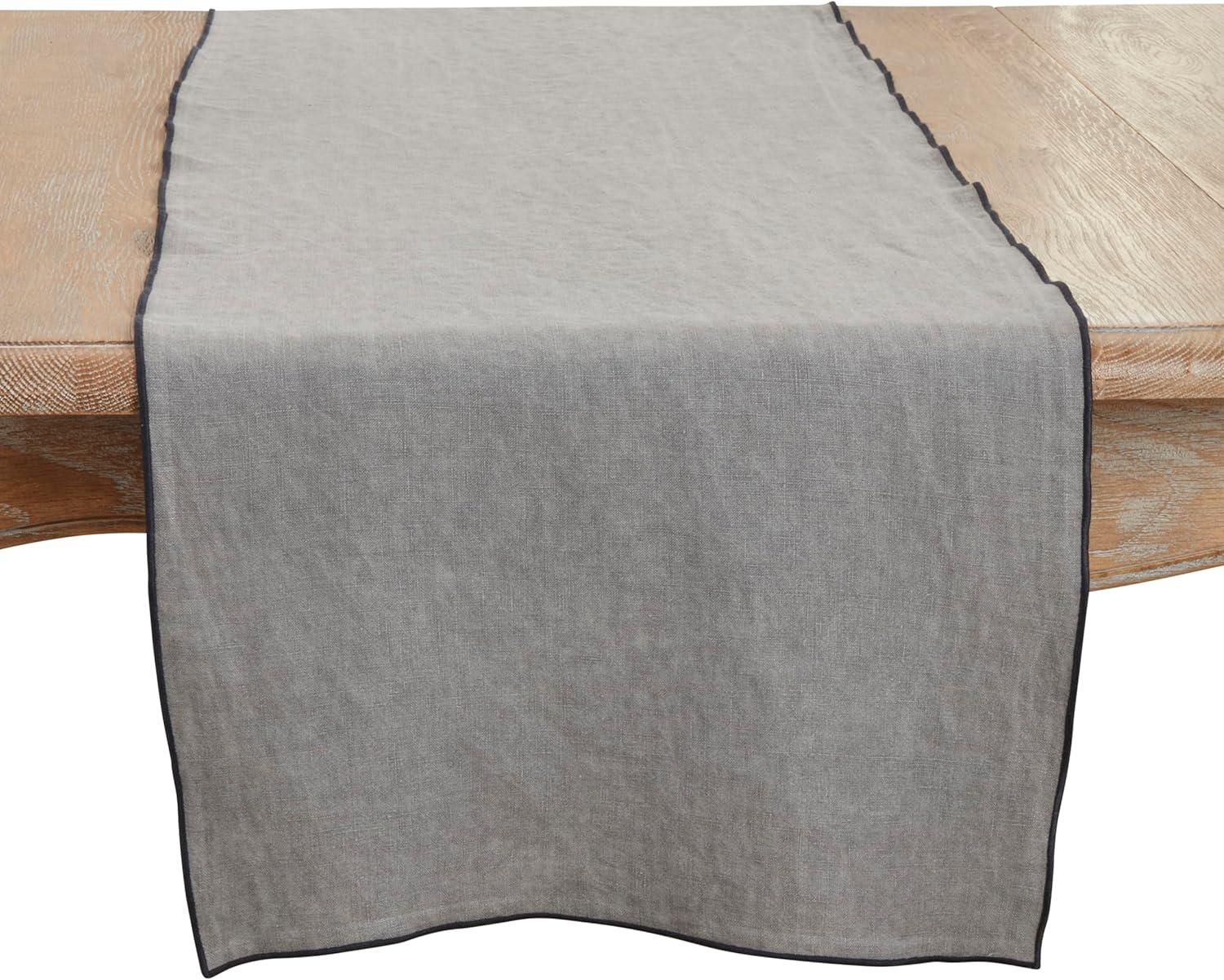 Saro Lifestyle Stonewashed Stitched Edge Table Runner