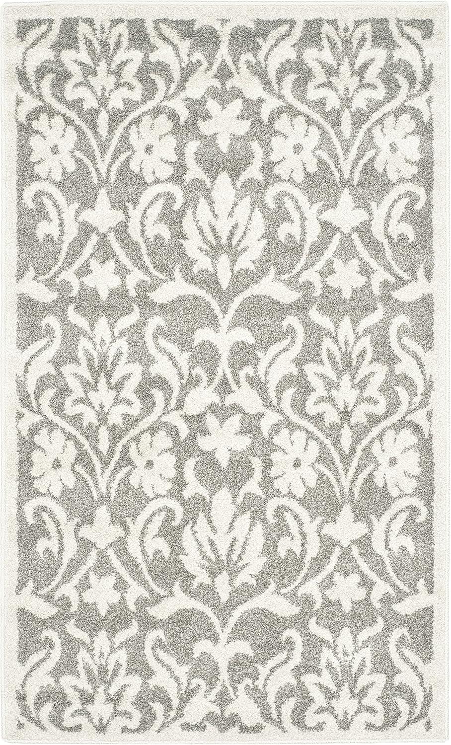 Elegant Amherst Dark Grey & Beige 3' x 5' Geometric Area Rug