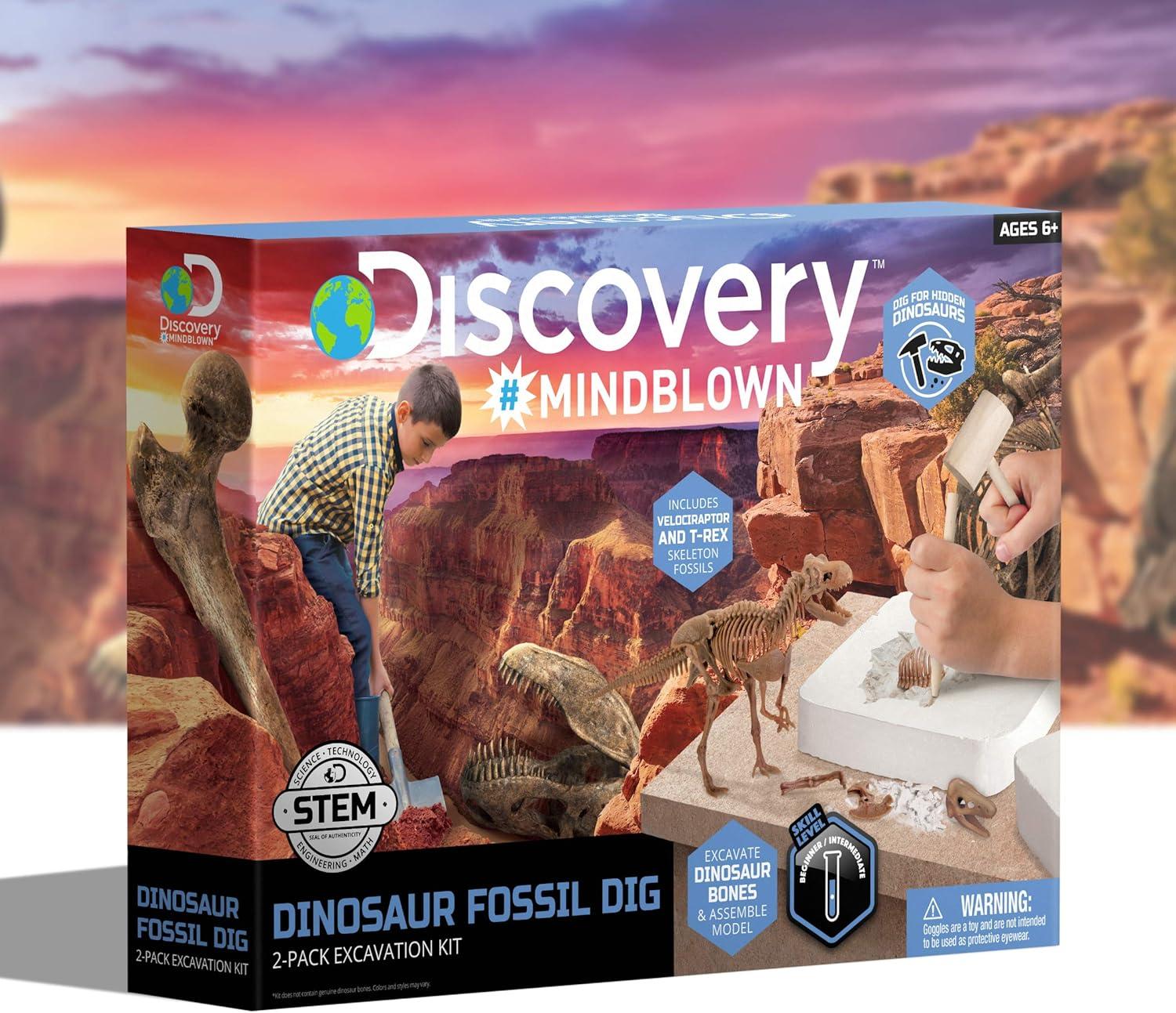 Discovery Mindblown Dinosaur Fossil Dig Excavation Kit with Tools