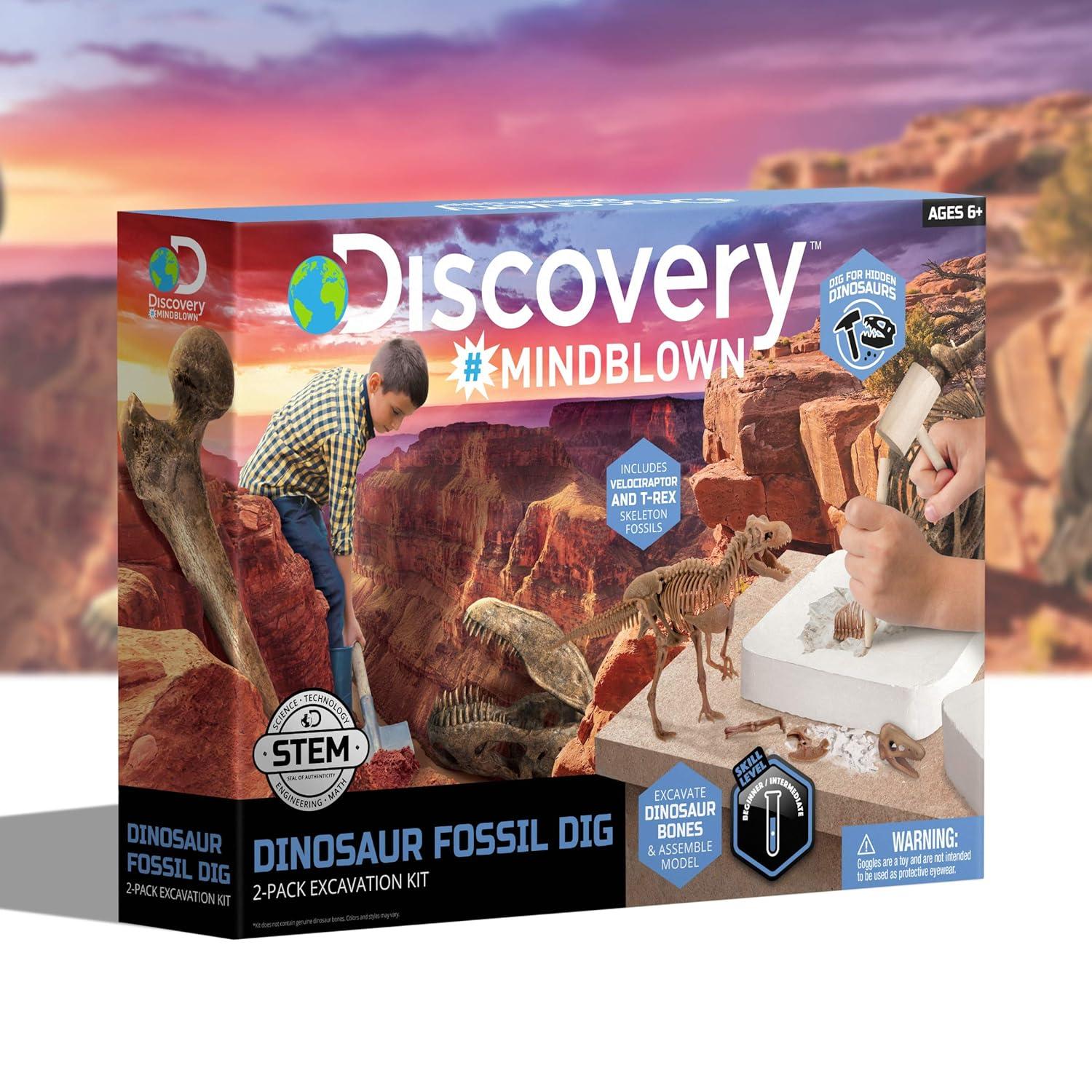 Discovery Mindblown Dinosaur Fossil Dig Excavation Kit with Tools