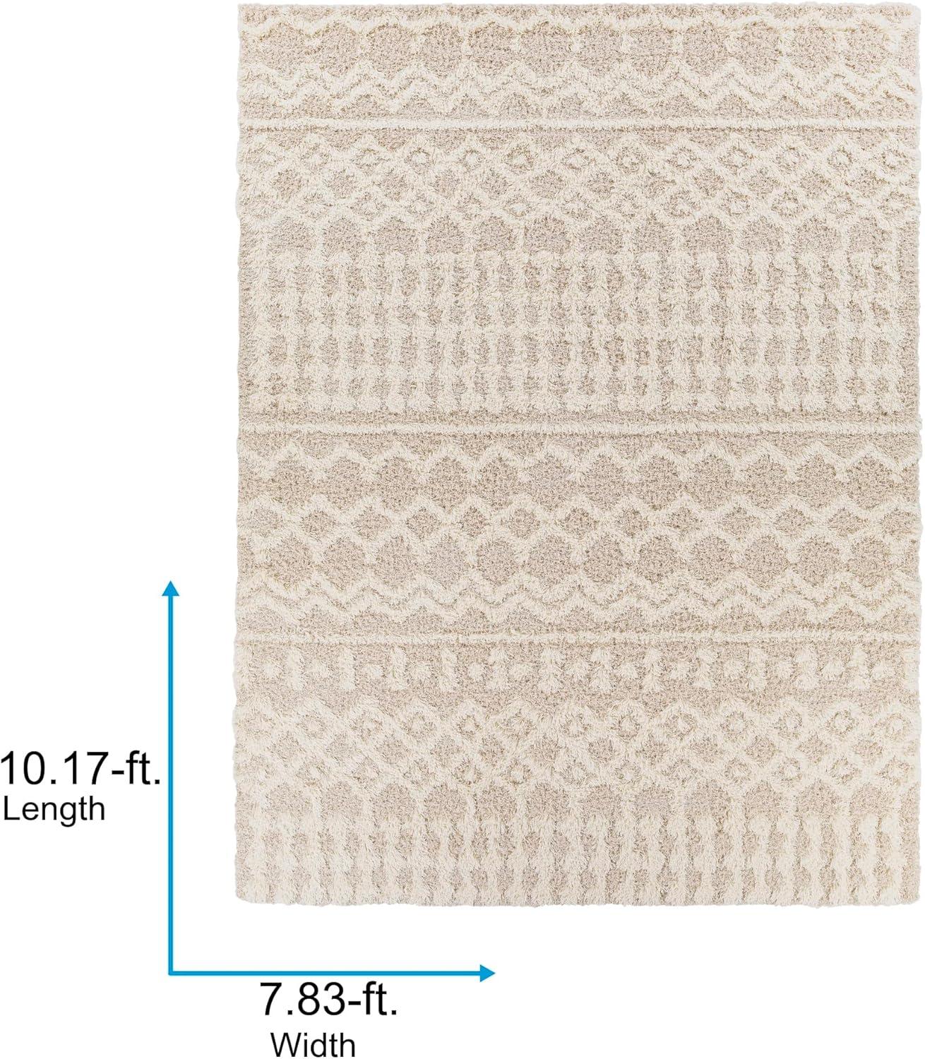 Livabliss Urban Shag Global Moroccan Area Rug,7'10" x 10'2",Beige