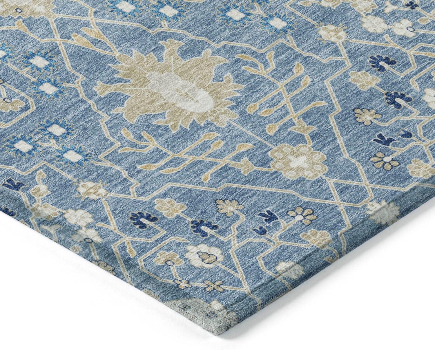 Addison Rugs Chantille ACN1009 Blue 1'8" x 2'6" Indoor Outdoor Area Rug, Easy Clean, Machine Washable, Non Shedding, Bedroom, Entry, Living Room, Dining Room, Kitchen, Patio Rug