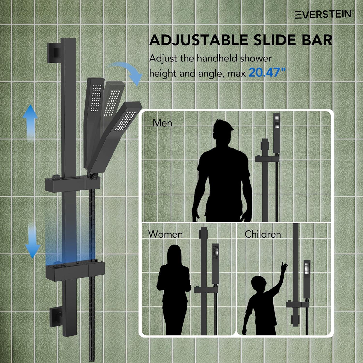 RainfallCascade 10" Pressure Balanced Slide BarShower System with Rough-In Valve
