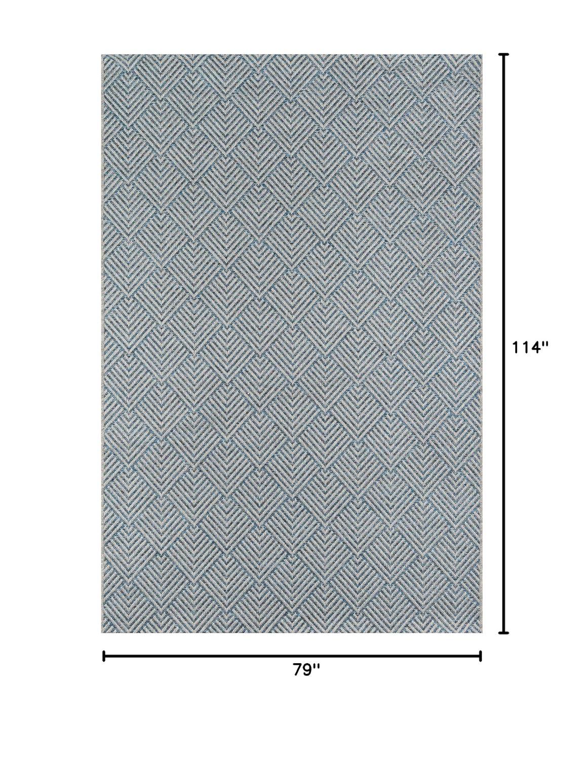 Momeni Como Polypropylene Machine Made Blue Indoor Outdoor Rug 6'7" X 9'6"