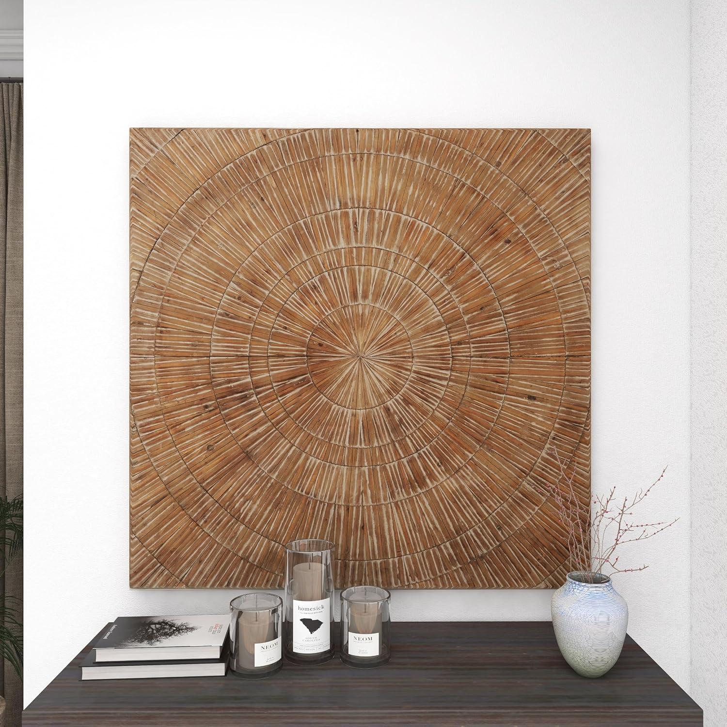 Wood Starburst Handmade Radial Wall Decor Brown - Olivia & May: Coastal Style, Abstract Art