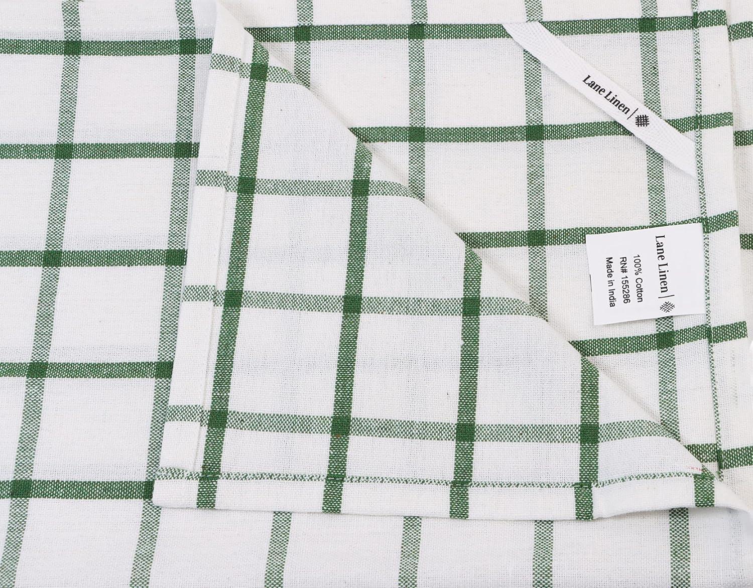 Kitchen Towels Set - Pack of 12 Cotton Dish Towels for Drying Dishes, 18”x 28”, Kitchen Hand Towels, Quick Drying Kitchen Towel Set - Olive