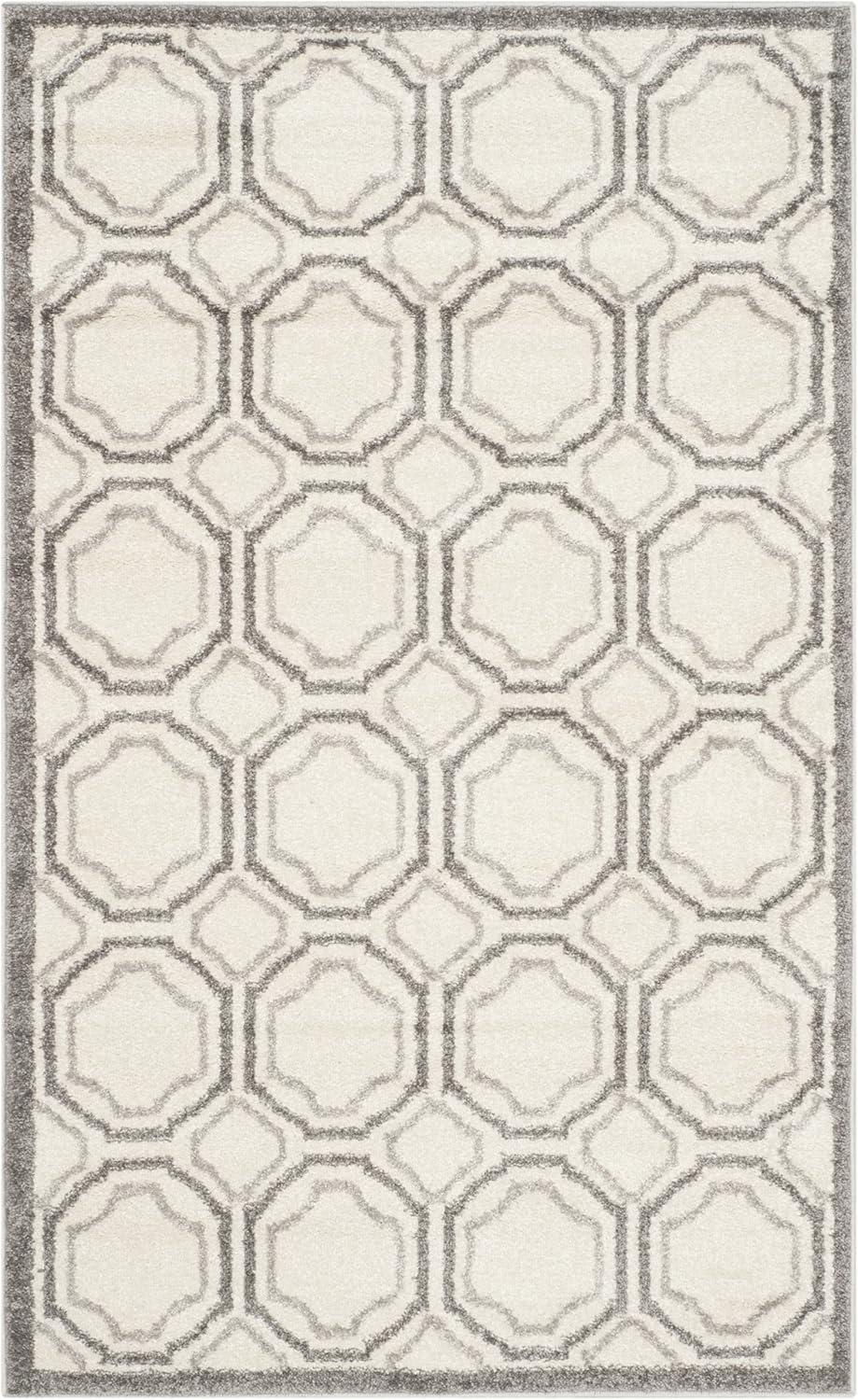 Amherst AMT411 Power Loomed Accent Rug - Ivory/Light Grey - 3'x5' - Safavieh.