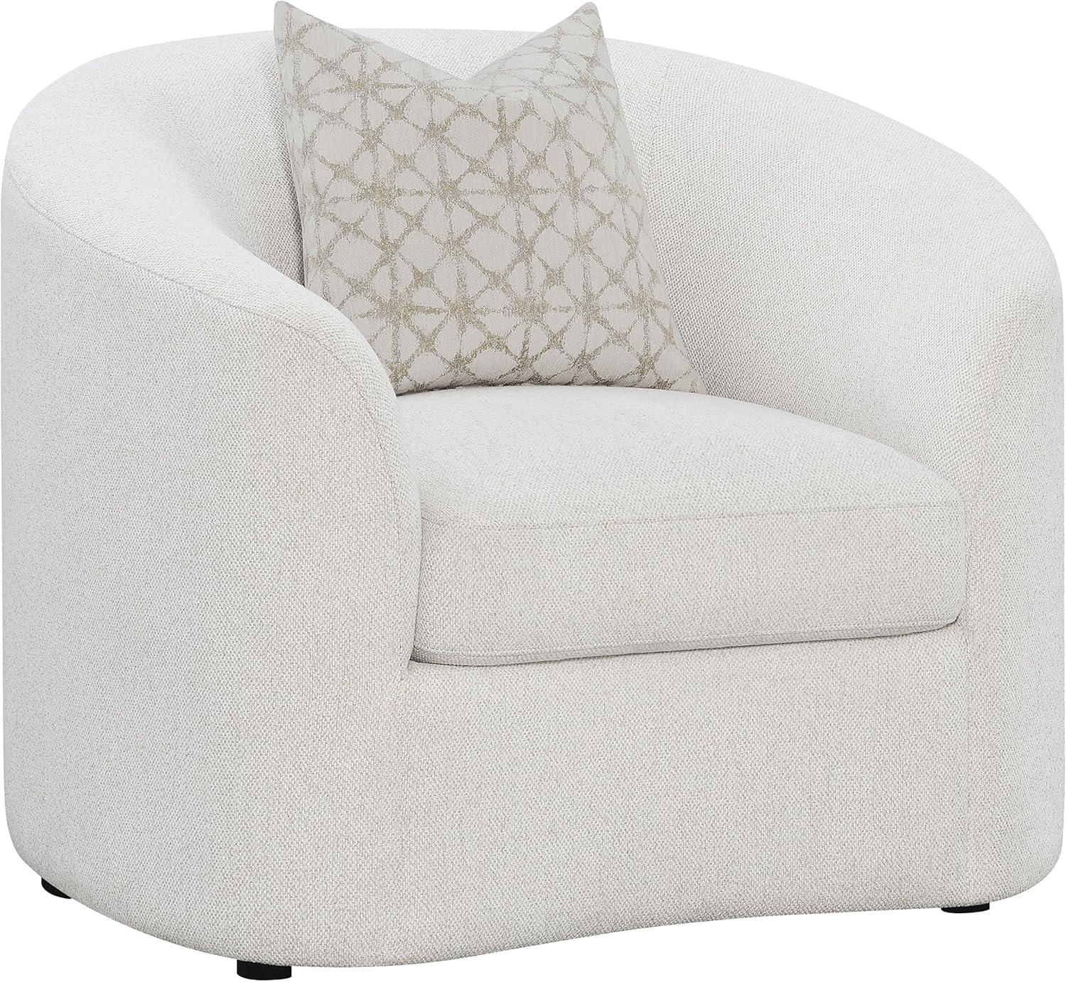 Coaster Rainn 3-piece Modern Fabric Upholstered Tight Back Living Room Set Latte