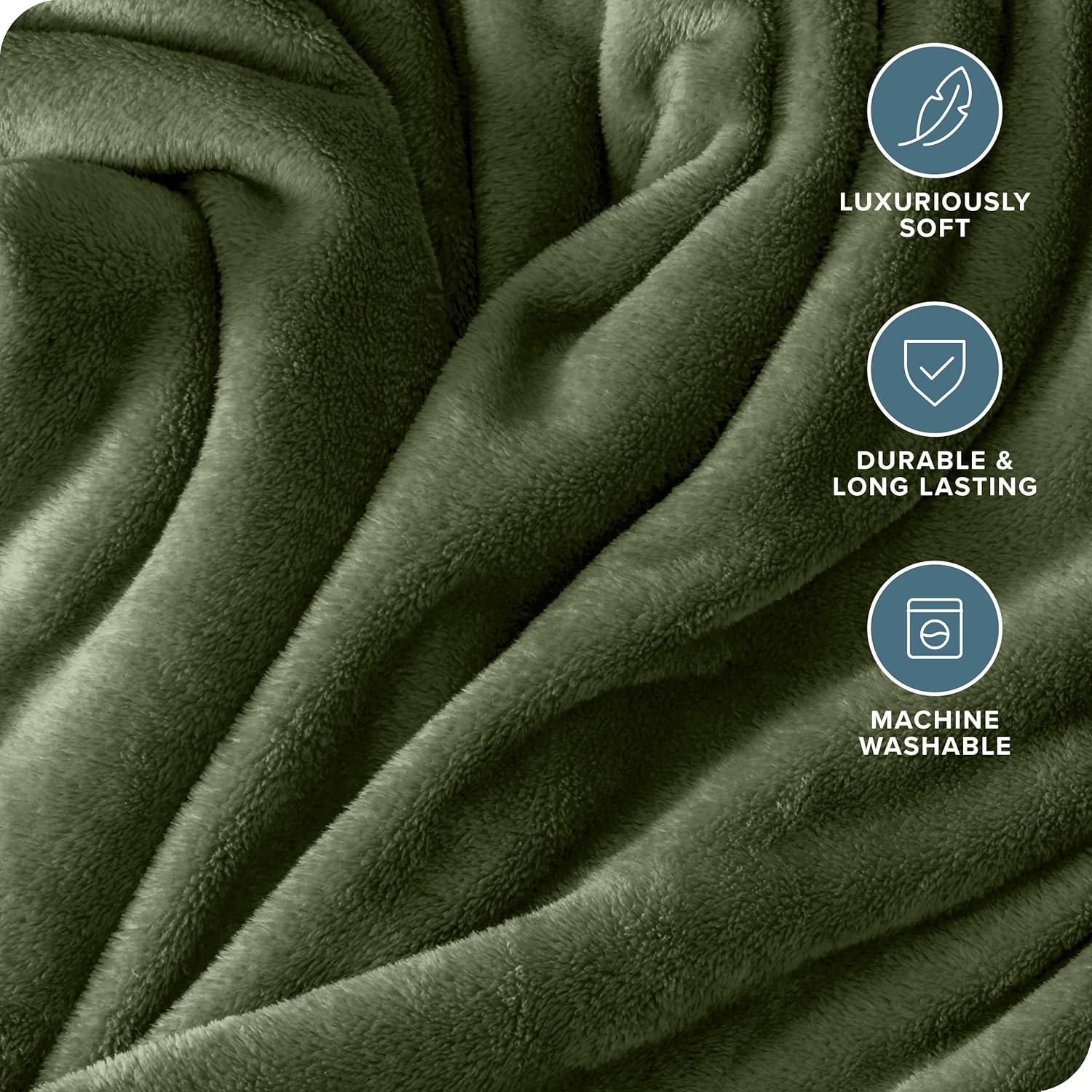 Cypress Microplush Throw Fleece Blanket by Bare Home