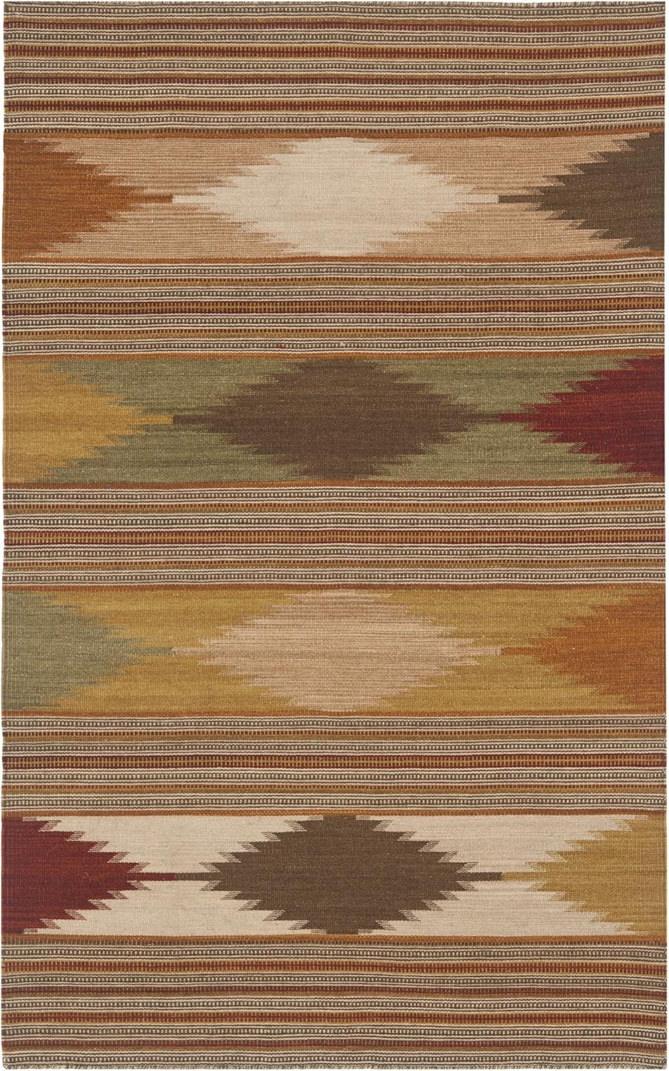 Kilim NVK175 Hand Woven Accent Rug - Natural/Multi - 3'x5' - Safavieh.