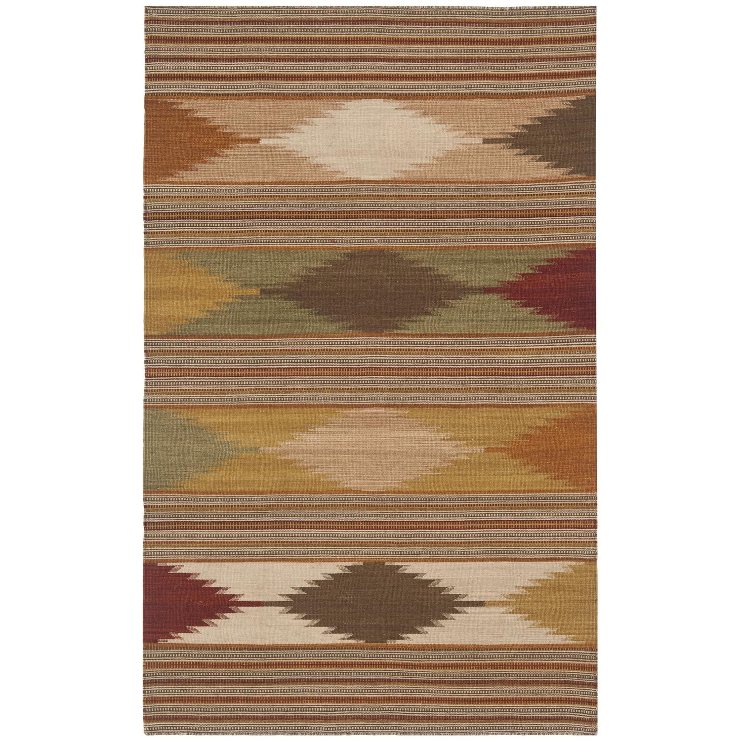 Kilim NVK175 Hand Woven Accent Rug - Natural/Multi - 3'x5' - Safavieh.