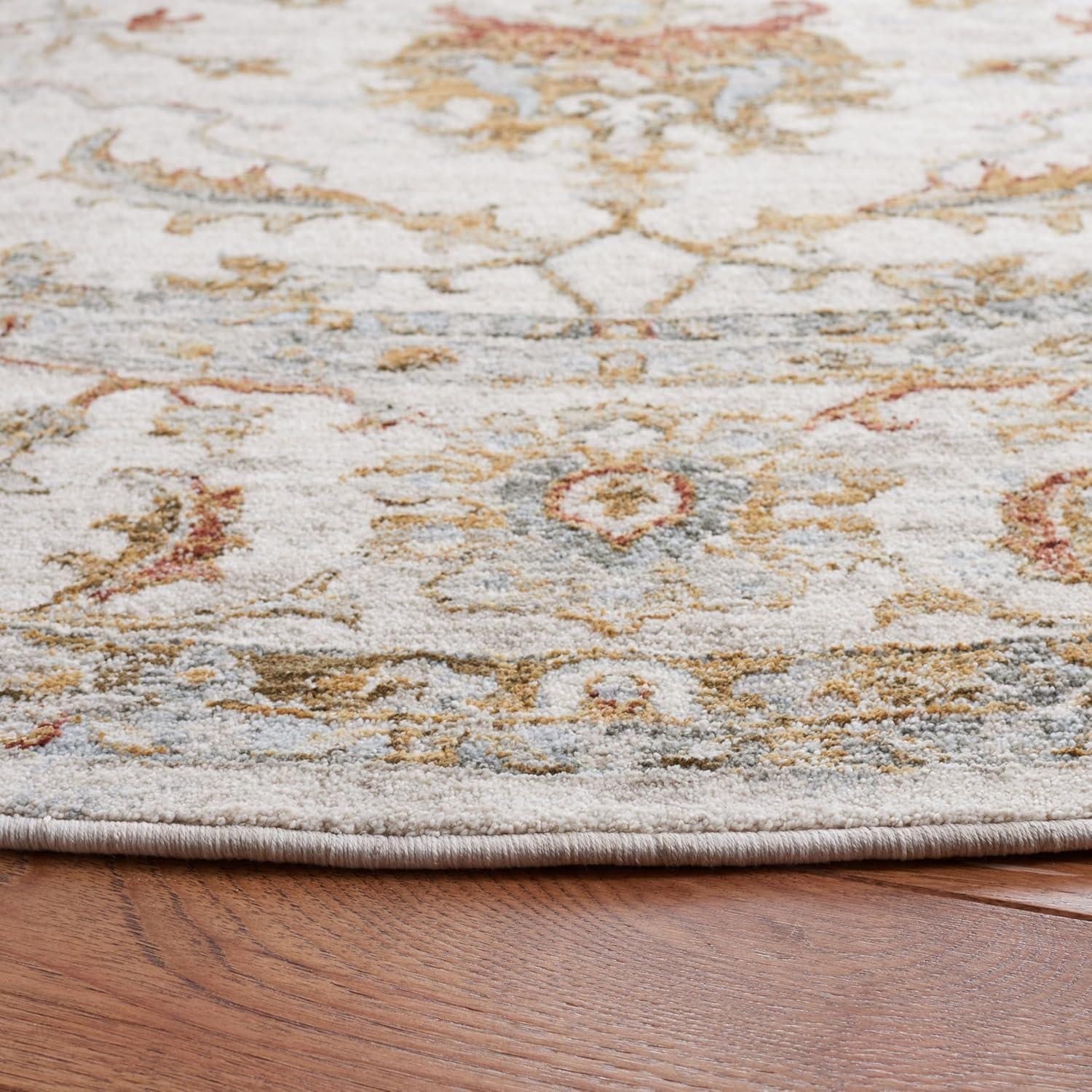 Hamilton HLT114 Power Loomed Area Rug - Ivory/Rust - 4'x6' - Safavieh.