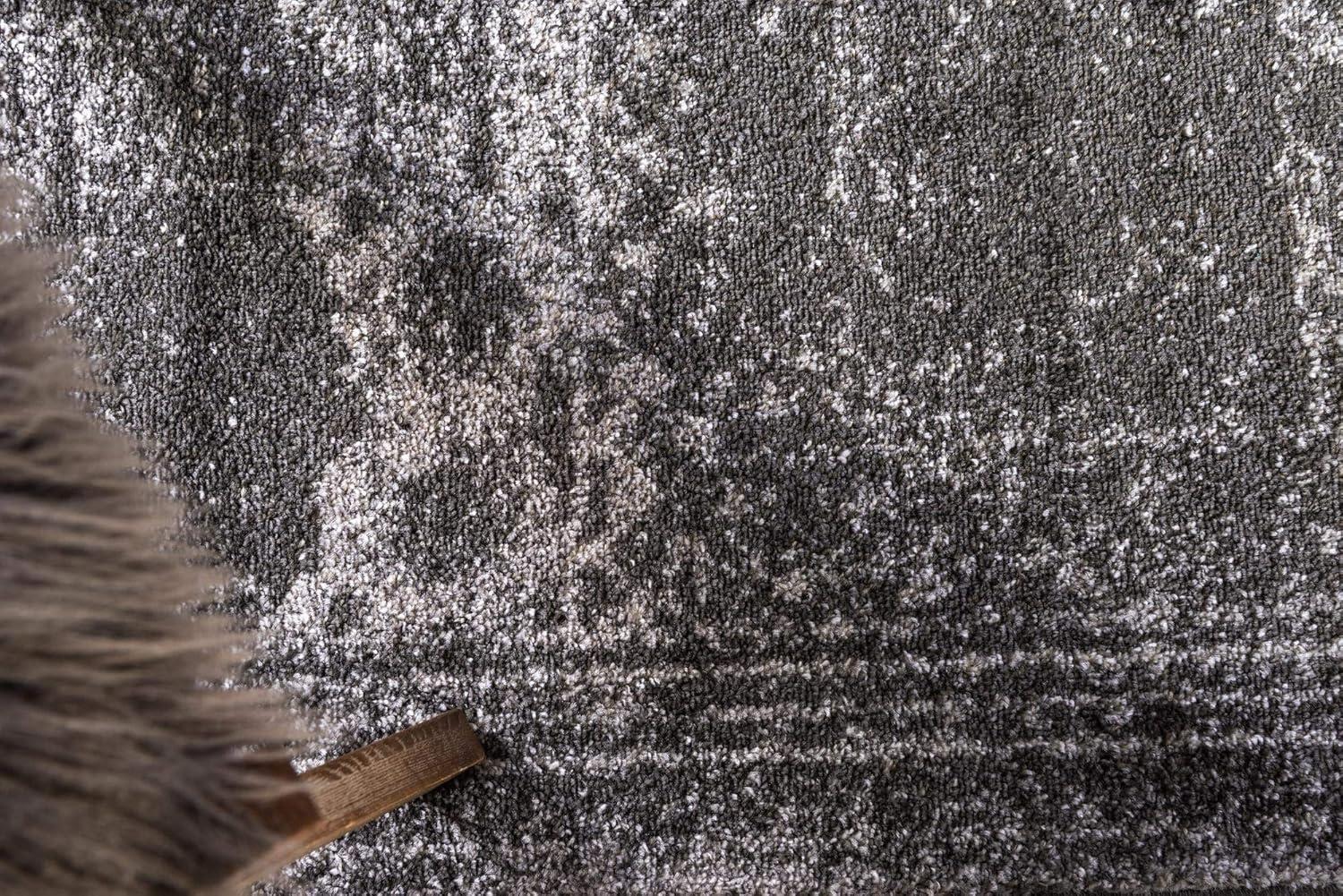 Unique Loom Bromley Collection Area Rug - Wells (3' Round Dark Gray/Gray)