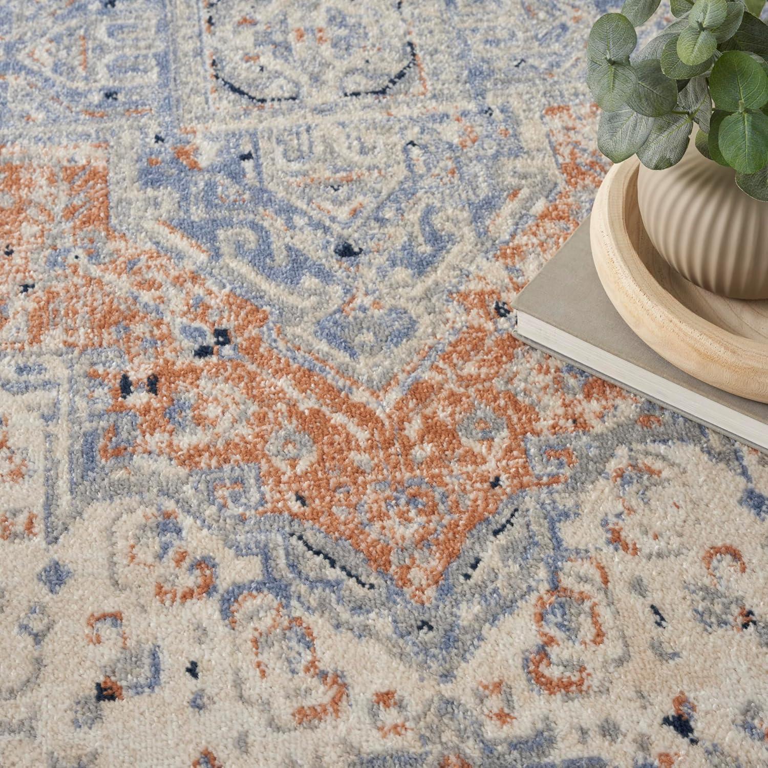 Nourison 8' x 10' Essentials Persian Vintage Indoor Outdoor Area Rug Beige Blue