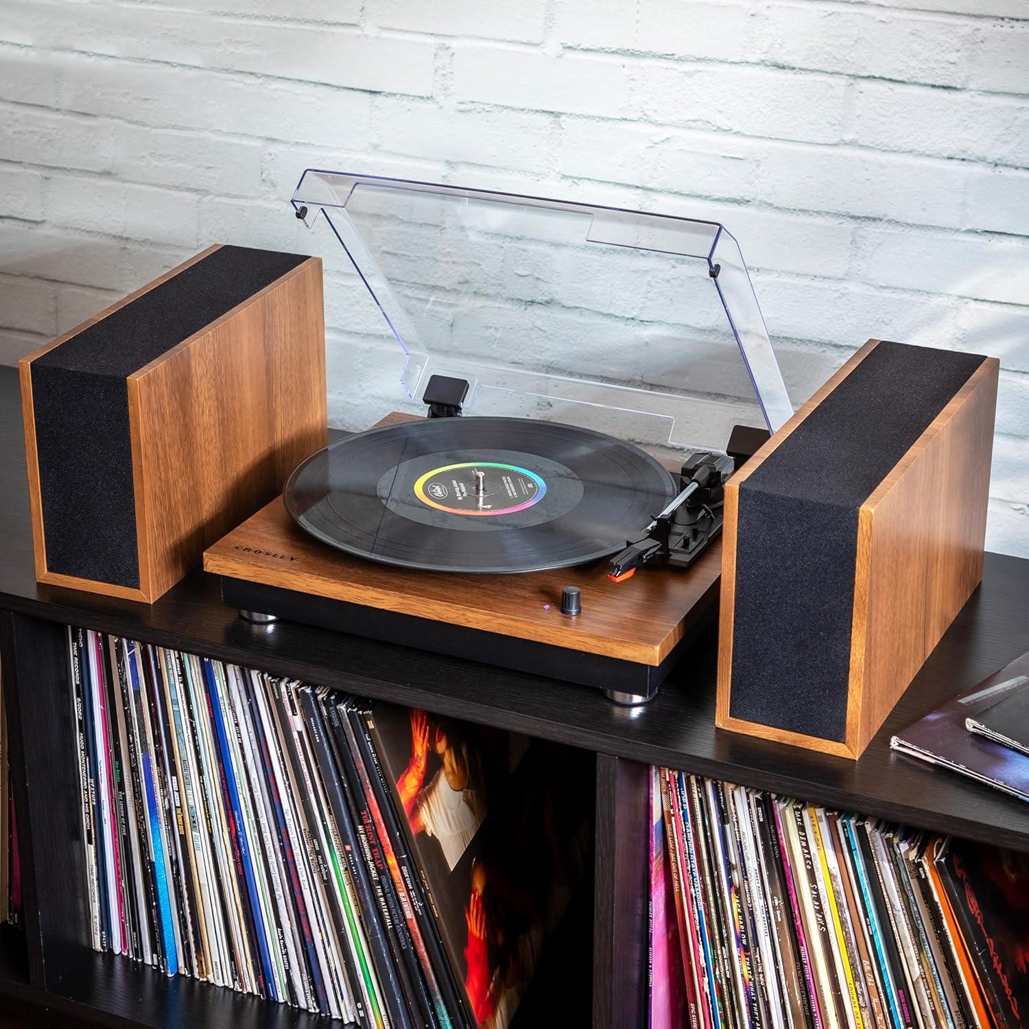 Crosley Riff Bluetooth Vinyl Record Player with Speakers, 3-Speed Turntable, 6 Modular Layouts