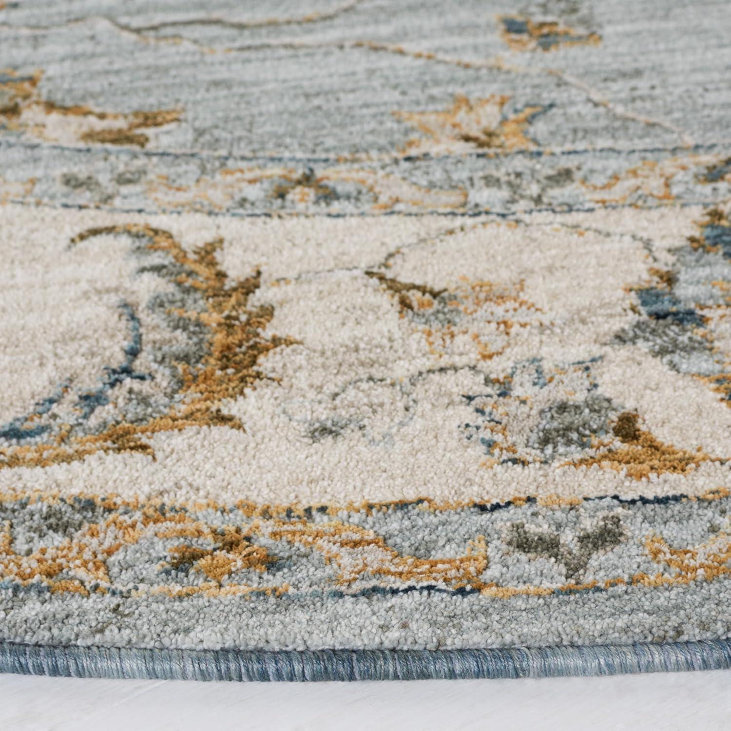 Hamilton HLT106 Power Loomed Area Rug - Blue/Gold - 8'x10' - Safavieh.