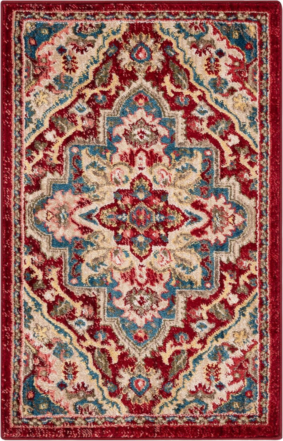Kashan KSN304 Power Loomed Area Rug - Red/Beige - 6'7"x9' - Safavieh.