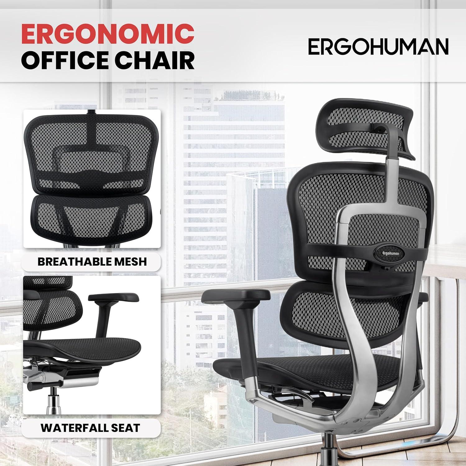 Eurotech High Back Mesh Task Chair Black (ME7ERG(N))