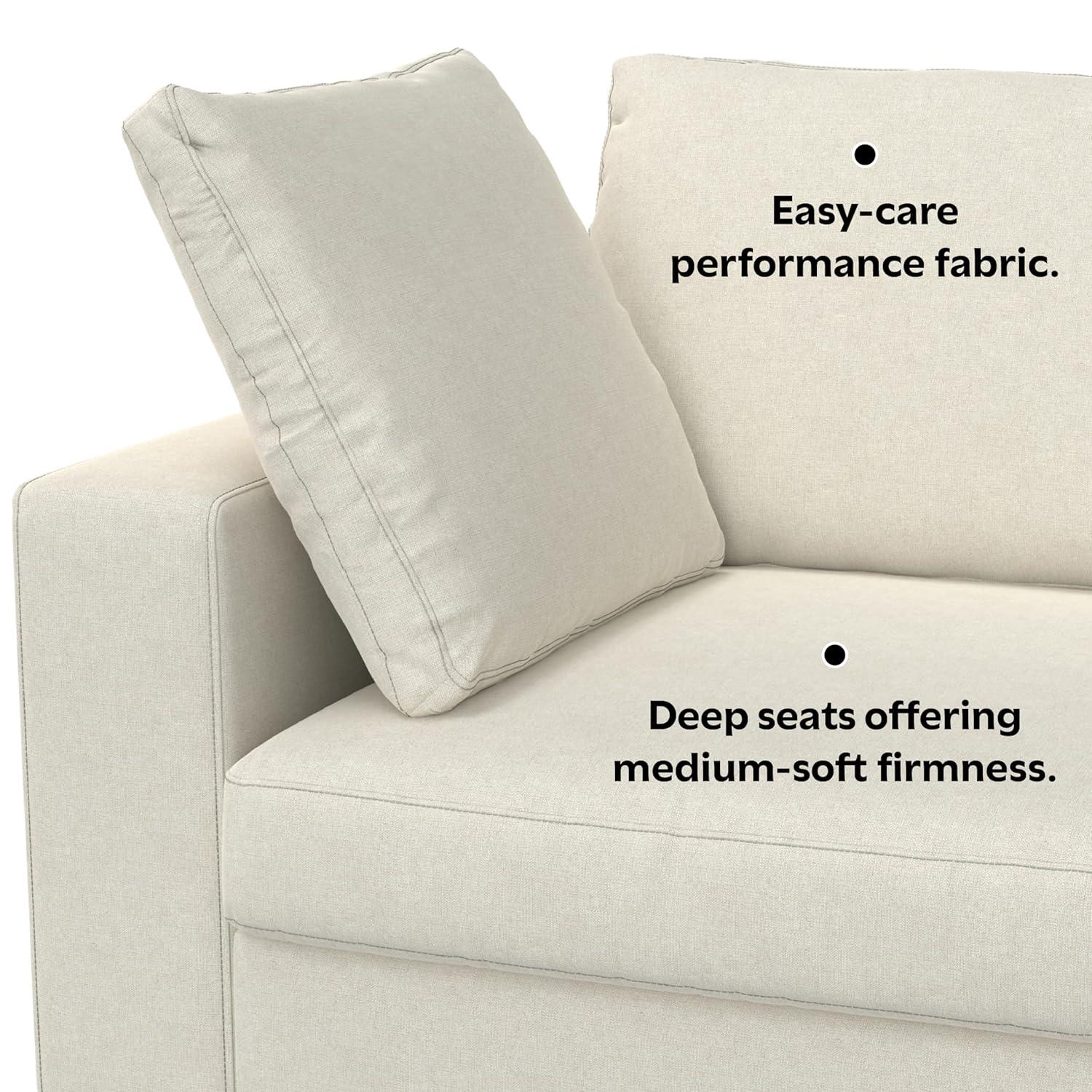 Charlie 96" Beige Performance Fabric Deep Seater Sofa