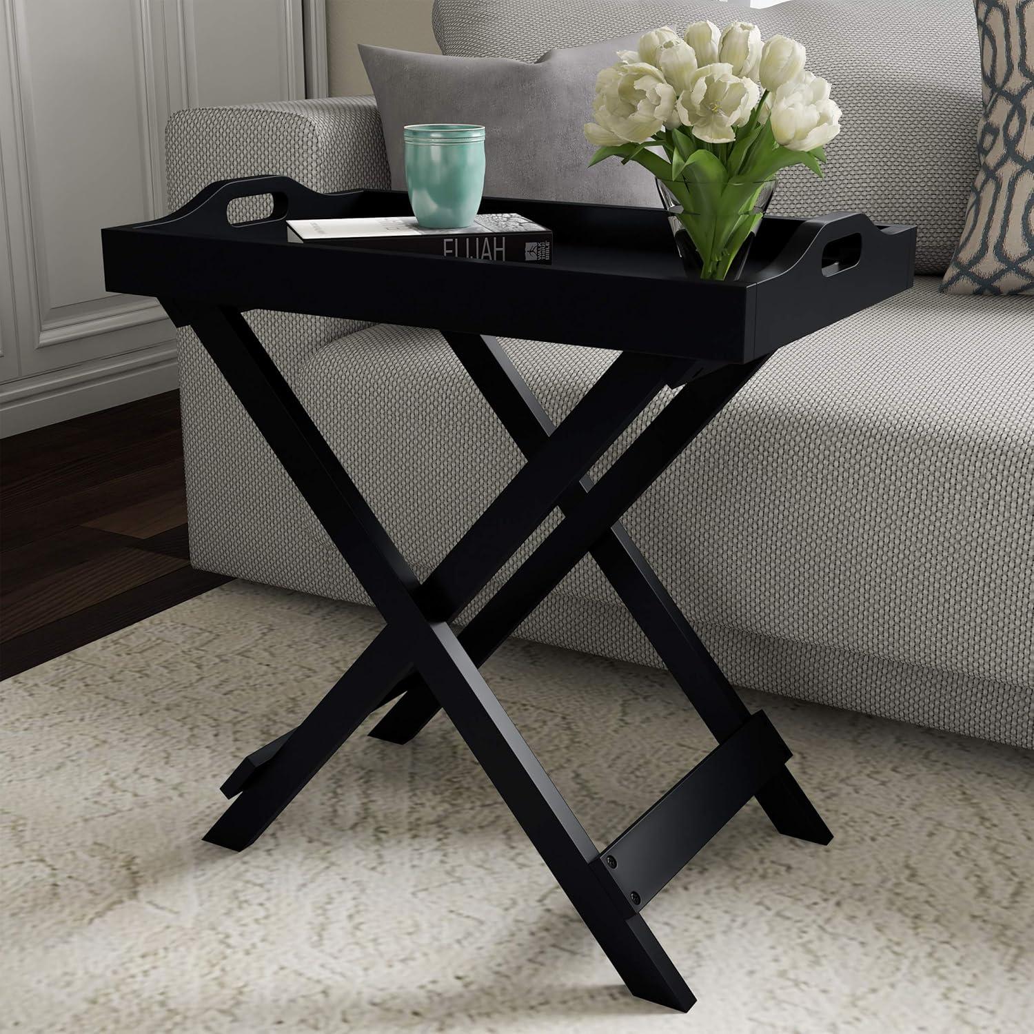 Lavish Home 80-FT-10 End Table - Black