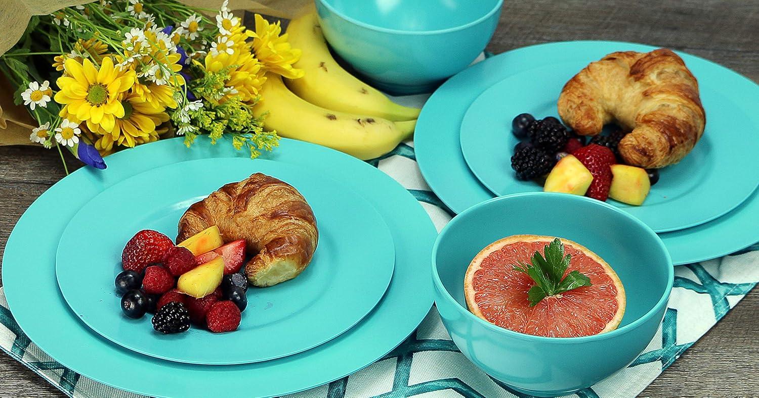 Calypso Basics, 6pc Melamine Salad Plate Set, Turquoise