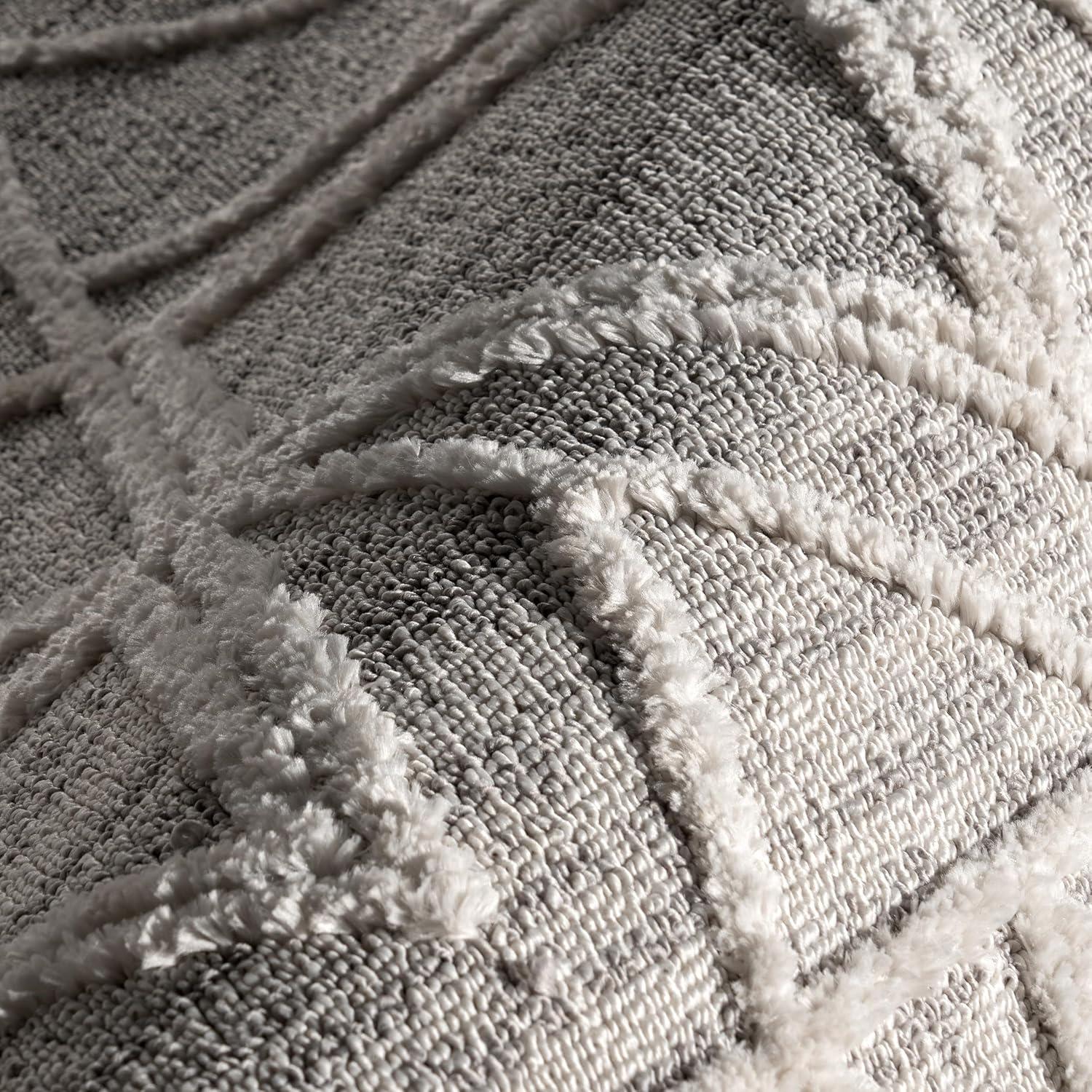 Nuloom 9x12 Ansley Moroccan Tassel Indoor Area Rug, Light Grey, Textured Bohemian Design, Plush High Pile, Stain Resistant, Bedroom, Living Room