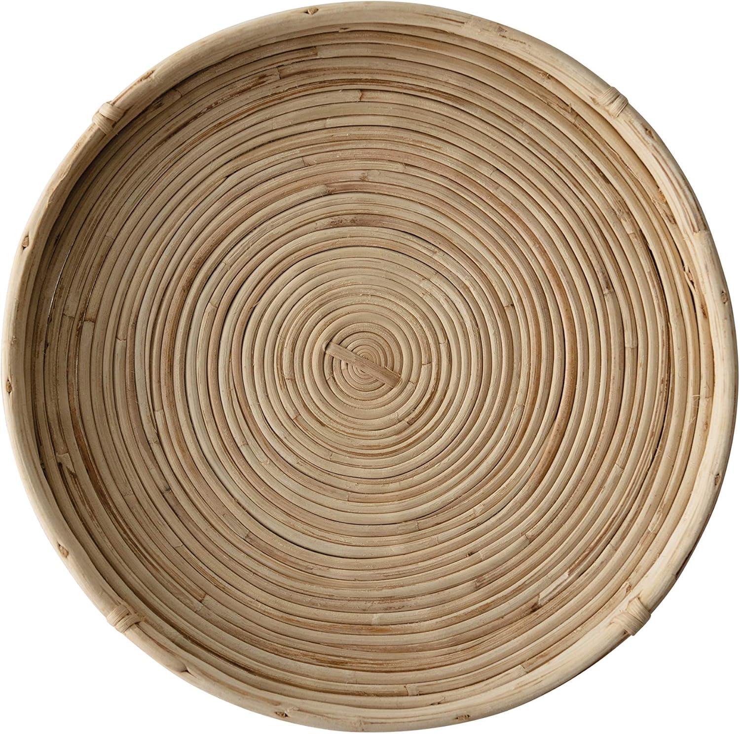 Bloomingville Natural Hand-Woven Cane Trays, Set of 3