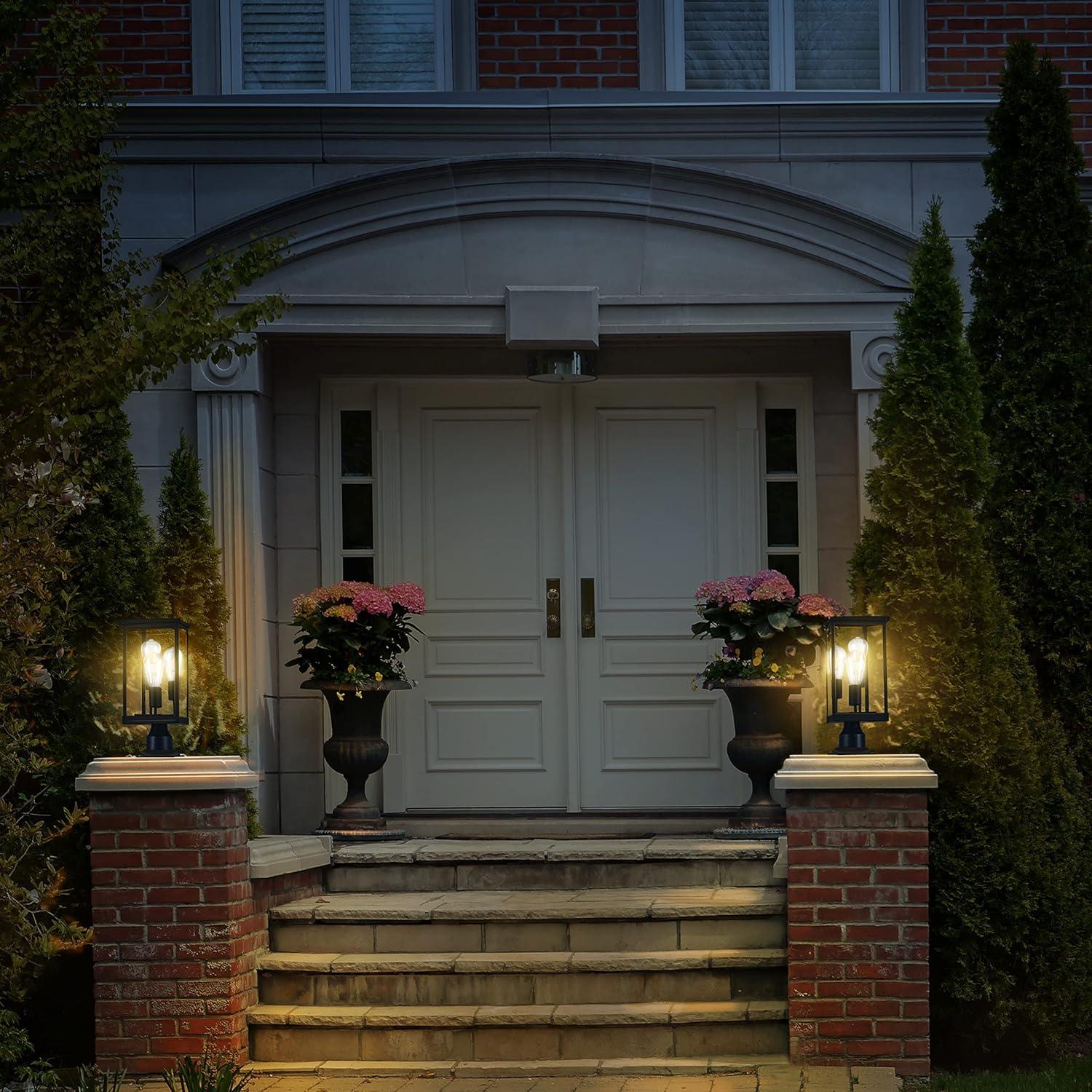 Design House 589200-BLK Mayfield Outdoor Post Top Light with Clear Glass Modern for Porch Entryway Patio, Black