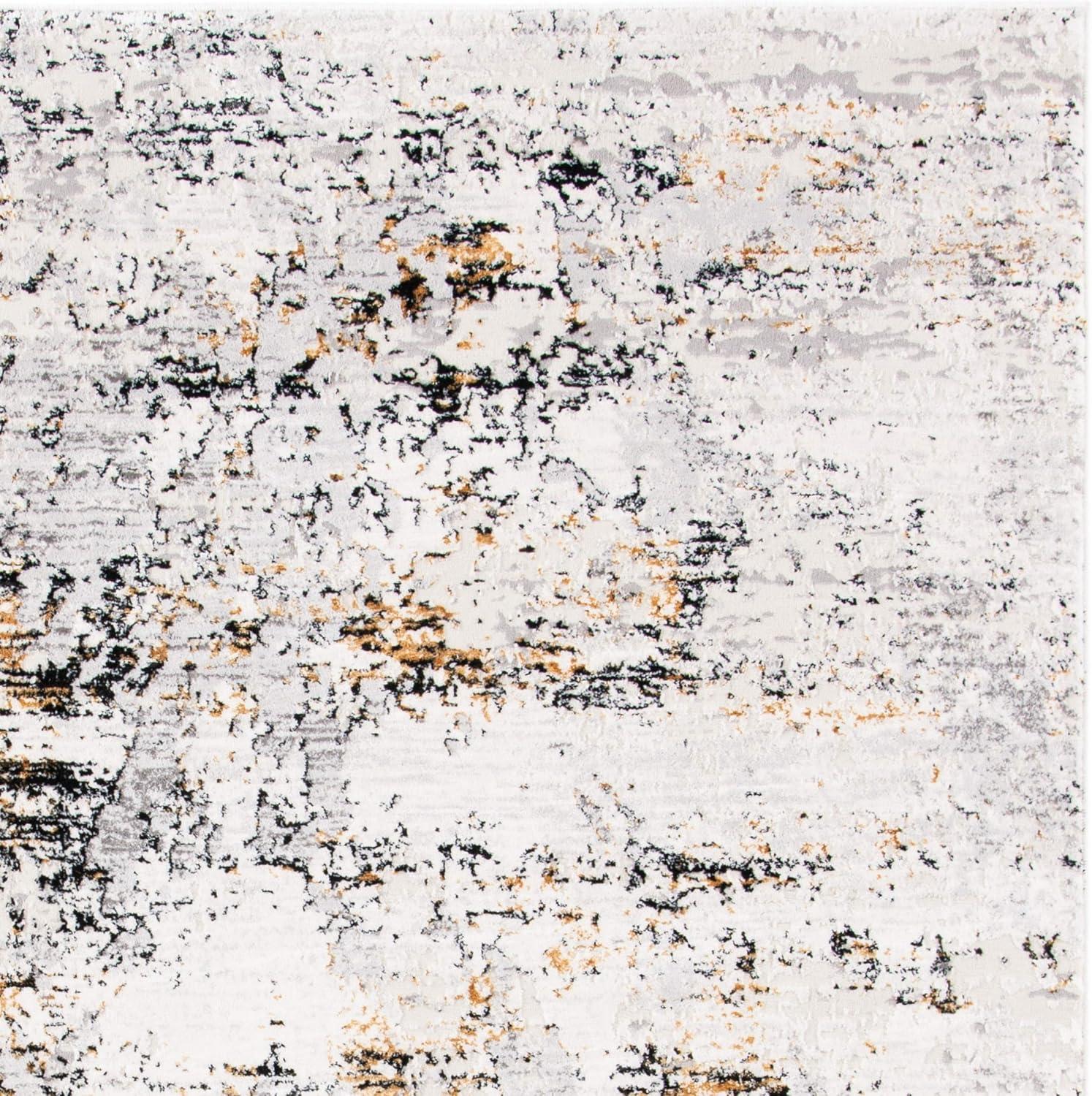 Amalfi AMF572 Power Loomed Area Rug - Creme/Gold - 6'7"x6'7" - Safavieh.