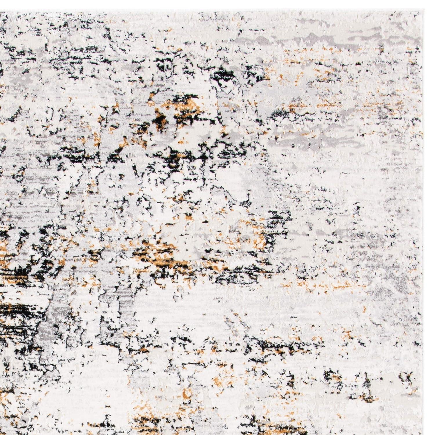 Amalfi AMF572 Power Loomed Area Rug - Creme/Gold - 6'7"x6'7" - Safavieh.