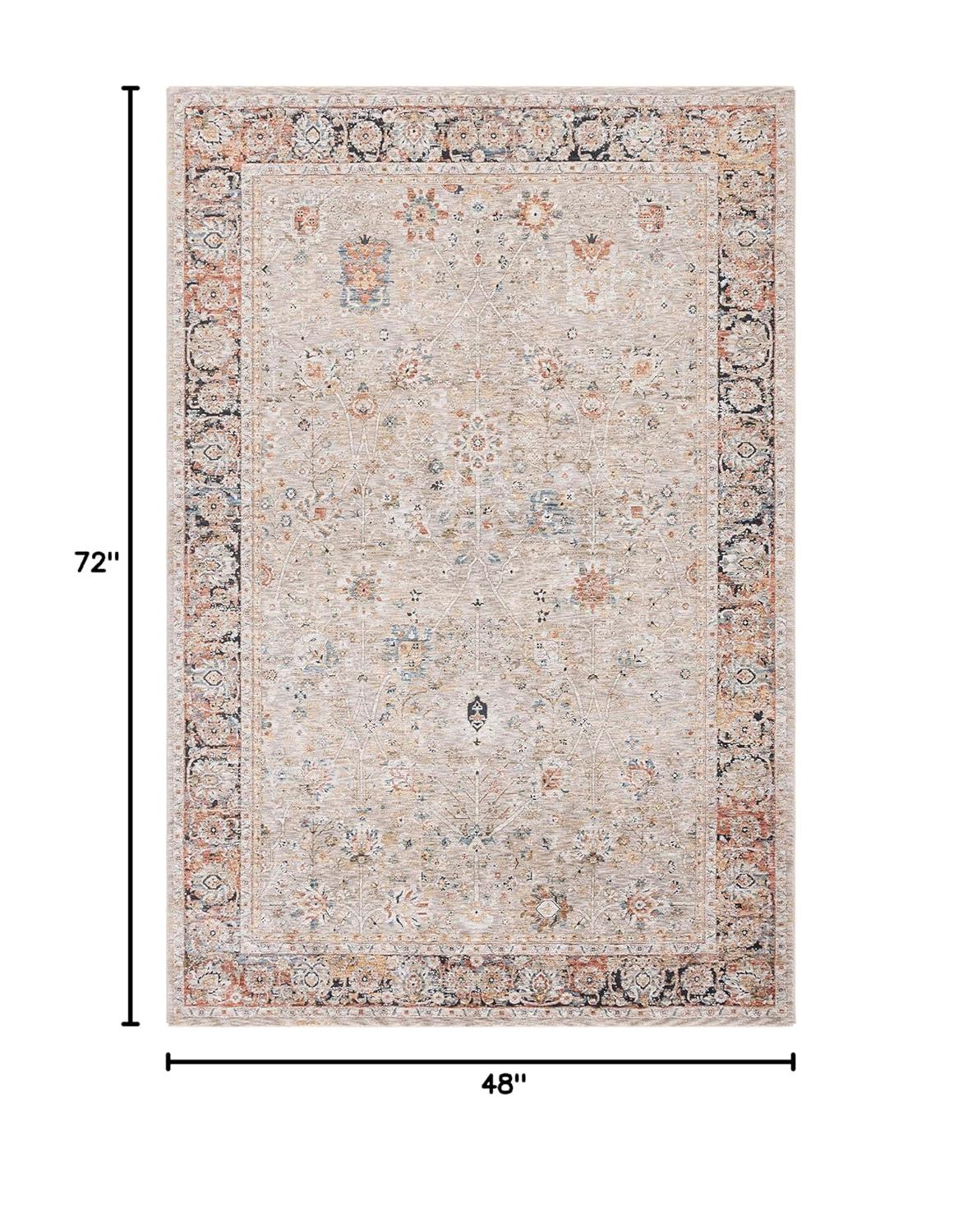 Silverado SVD112 Power Loomed Area Rug - Beige/Rust - 4'x6' - Safavieh.