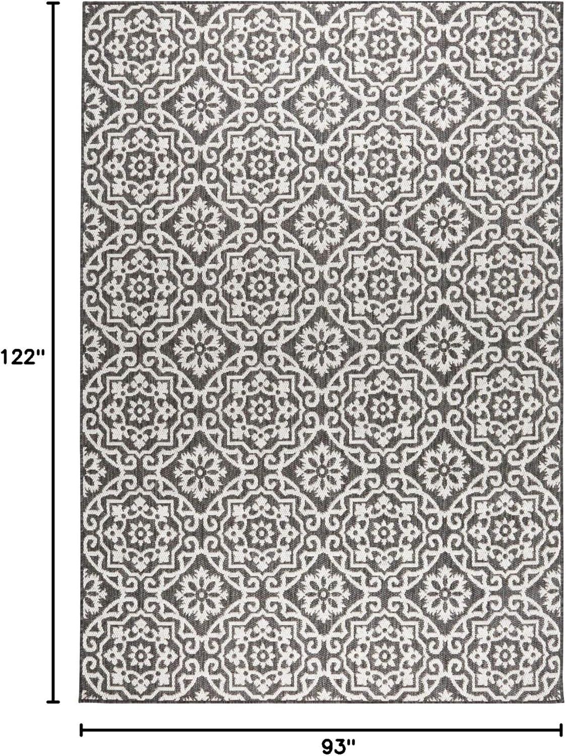 Nicole Miller New York Patio Country Danica Geometric Indoor/Outdoor Area Rug, Black/Grey