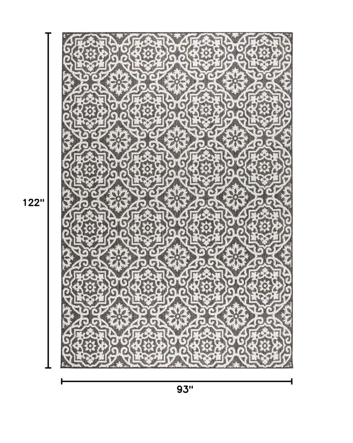 Nicole Miller New York Patio Country Danica Geometric Indoor/Outdoor Area Rug, Black/Grey