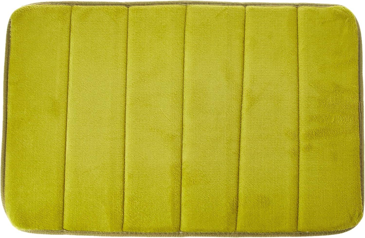 WPM Soft and Absorbent Memory Foam Sage Polyester Bath Rug, 17" x 24", Slip Resistant