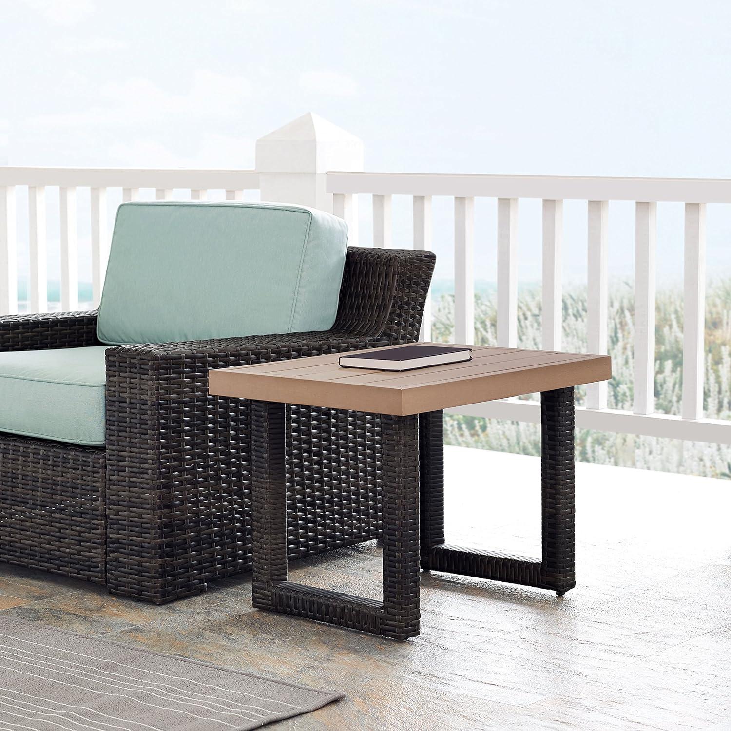 Beaufort Side Table - Crosley: Modern Wicker & Resin, UV-Resistant Patio Furniture