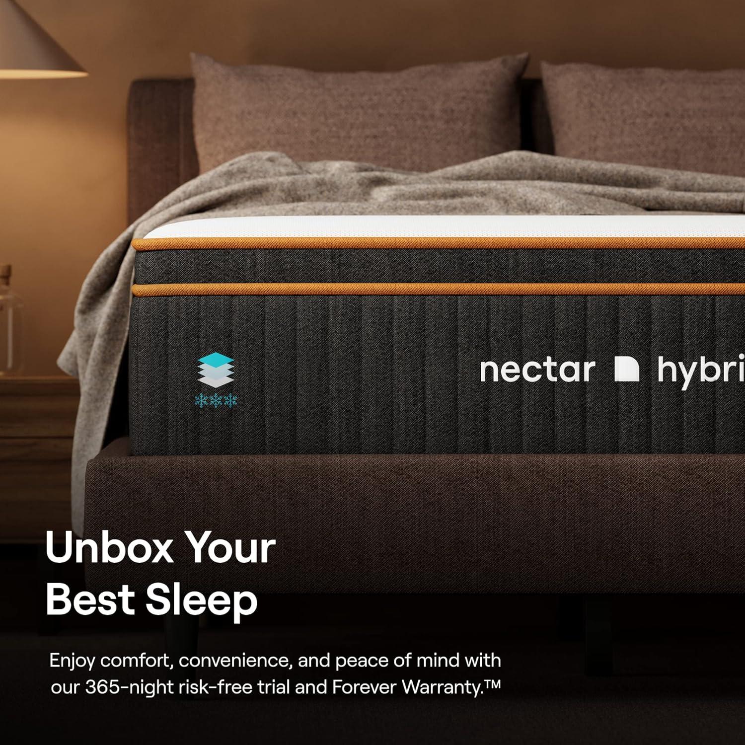 Nectar Premier Copper Hybrid Twin Mattress 14 Inch - Medium Firm Memory Foam - Steel Springs - Dual Action Cooling Technology - 365-Night Trial - Forever Warranty, White
