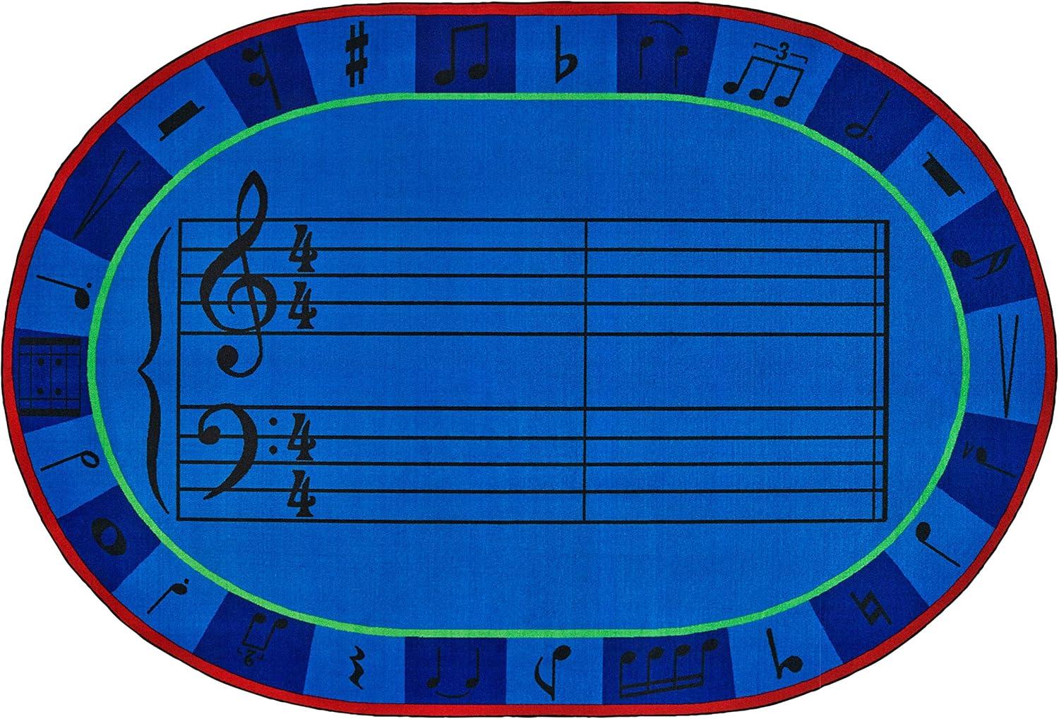 Carpets for Kids A Sharp Music Classroom KID$Value Plus™ Blue Area Rug