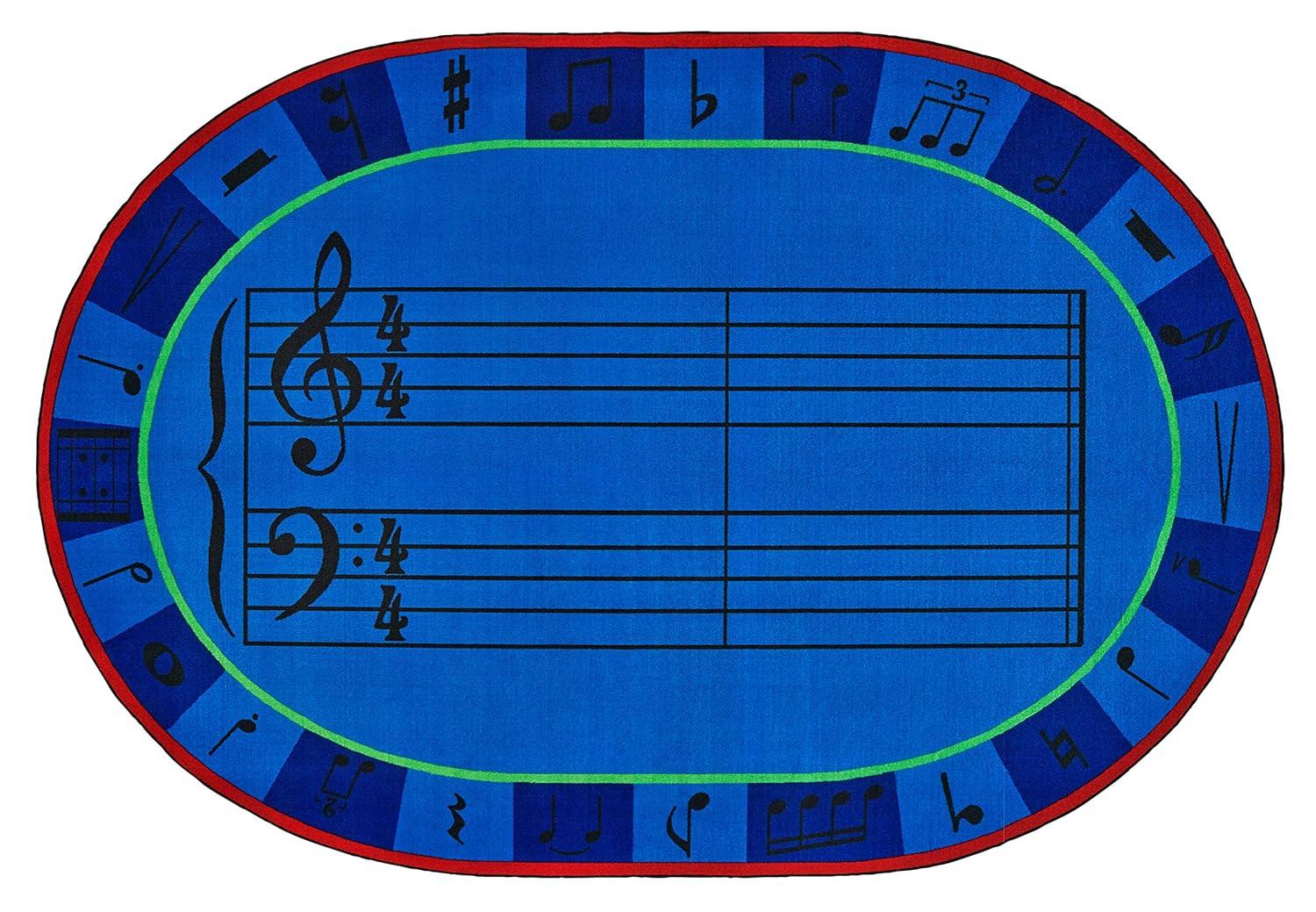 Carpets for Kids A Sharp Music Classroom KID$Value Plus™ Blue Area Rug