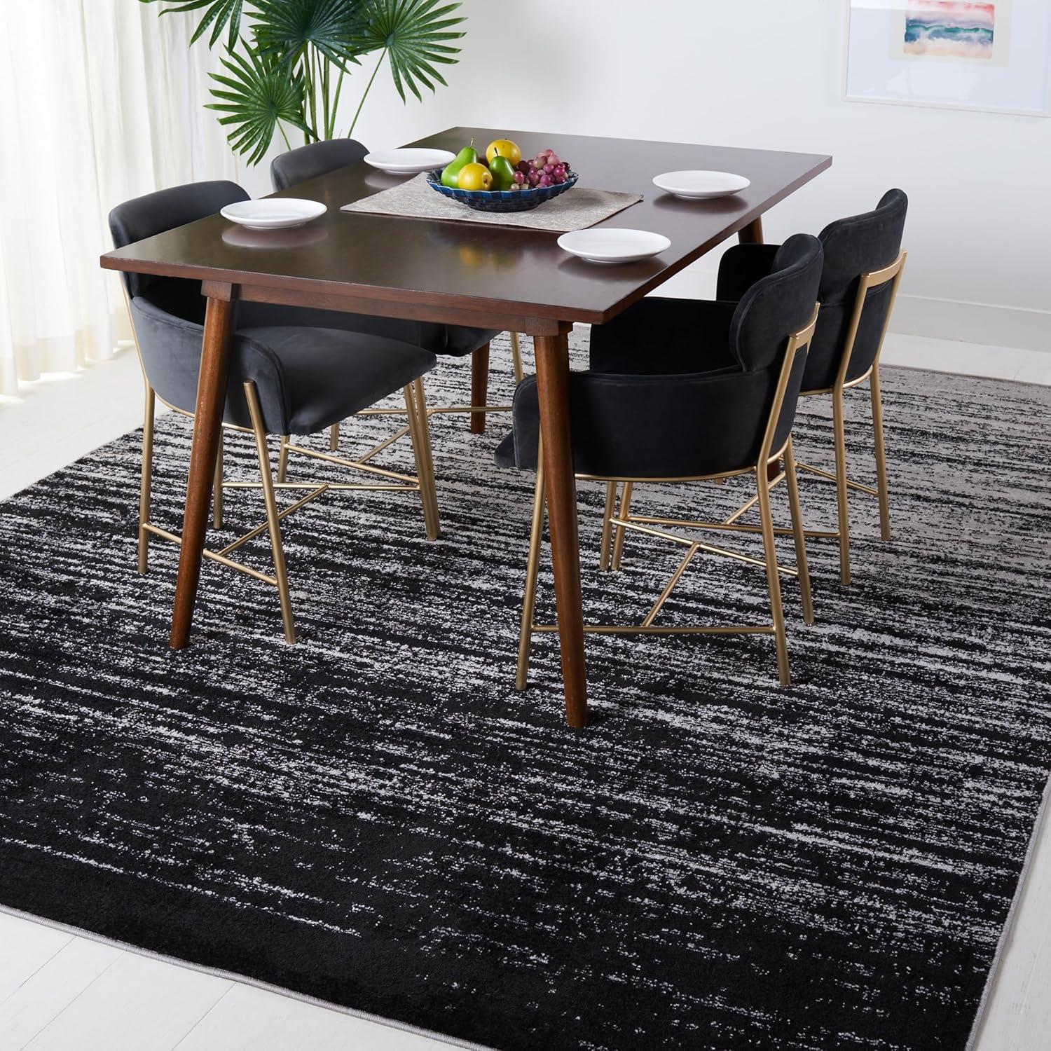 Adirondack ADR113 Machine Made Indoor Area Rug - Silver/Black - 9'x12' - Safavieh