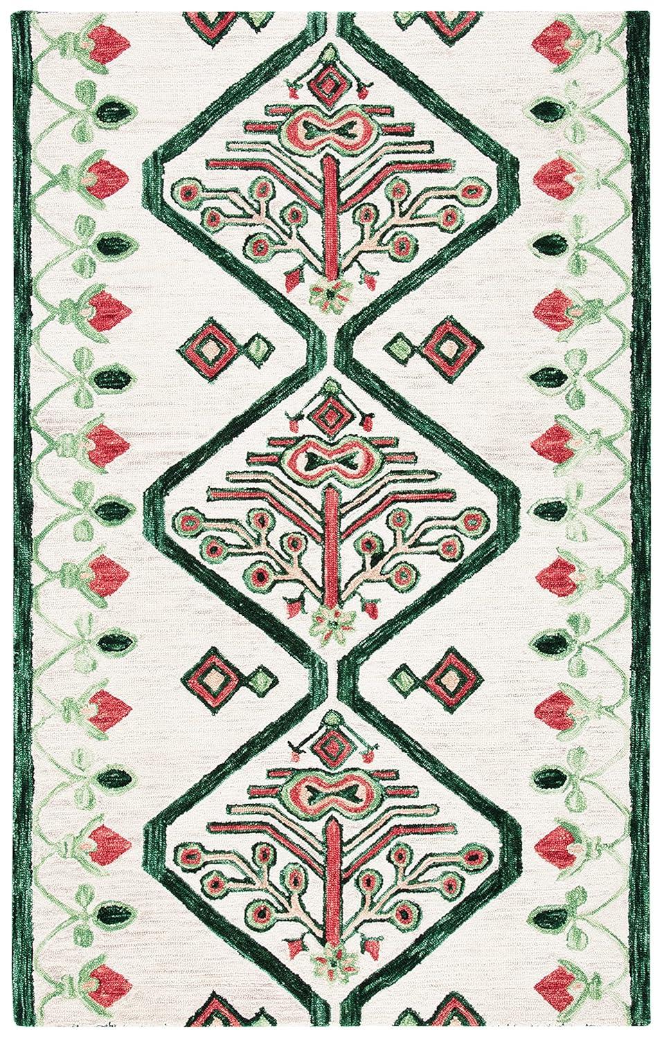 Aspen APN703 Hand Tufted Area Rug - Ivory/Green - 4'x6' - Safavieh.