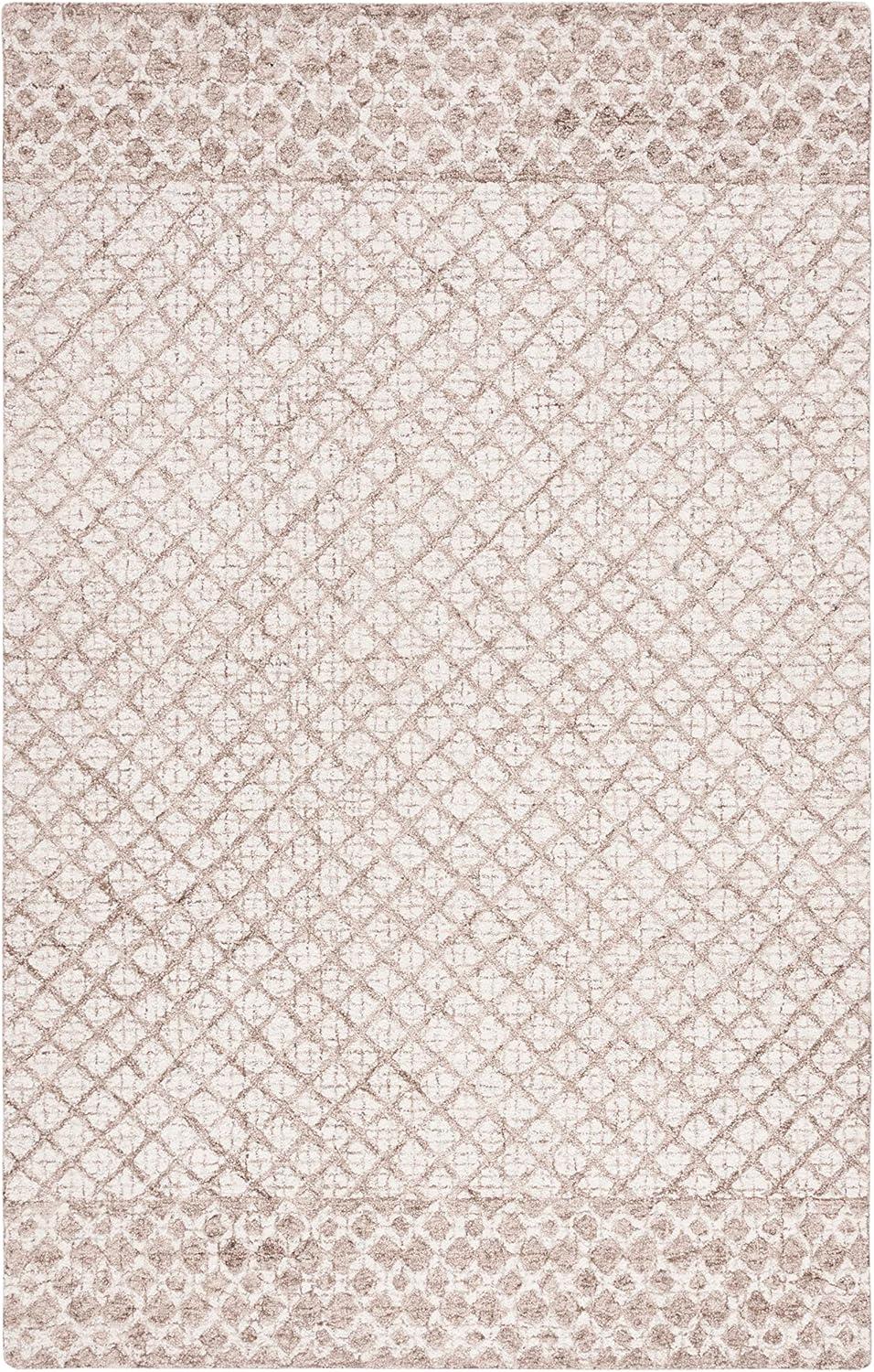 SAFAVIEH Abstract Ryder Geometric Area Rug, Ivory/Brown, 6' x 9'