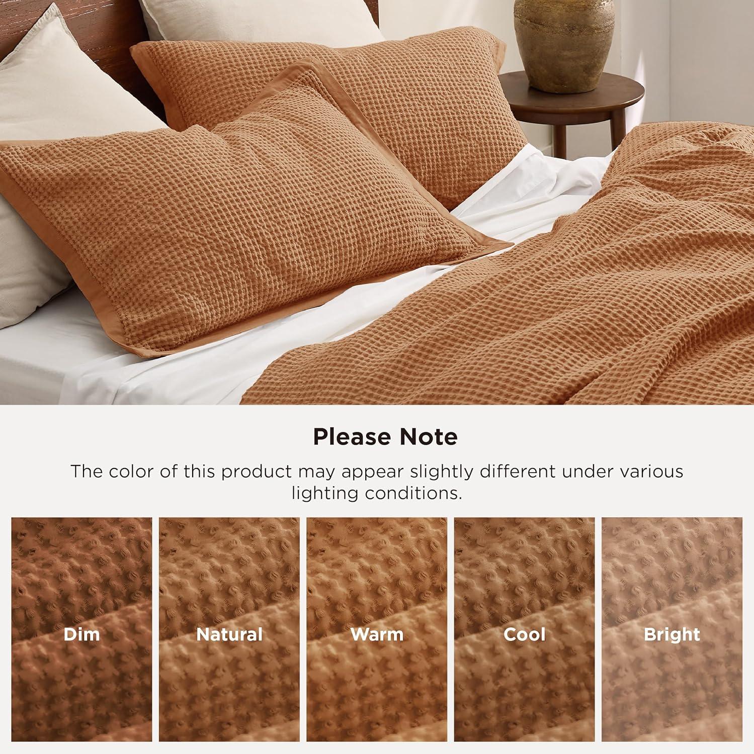 Bedsure Bedsure Cotton Duvet Cover Set - 100% Cotton Waffle Weave Coconut Duvet Cover