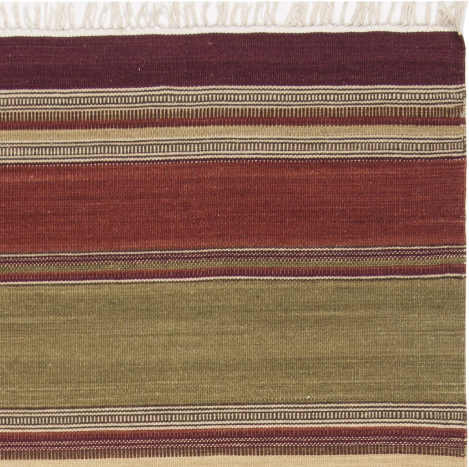 Striped Kilim STK313 Hand Woven Indoor Area Rug - Red - 4'x6' - Safavieh.