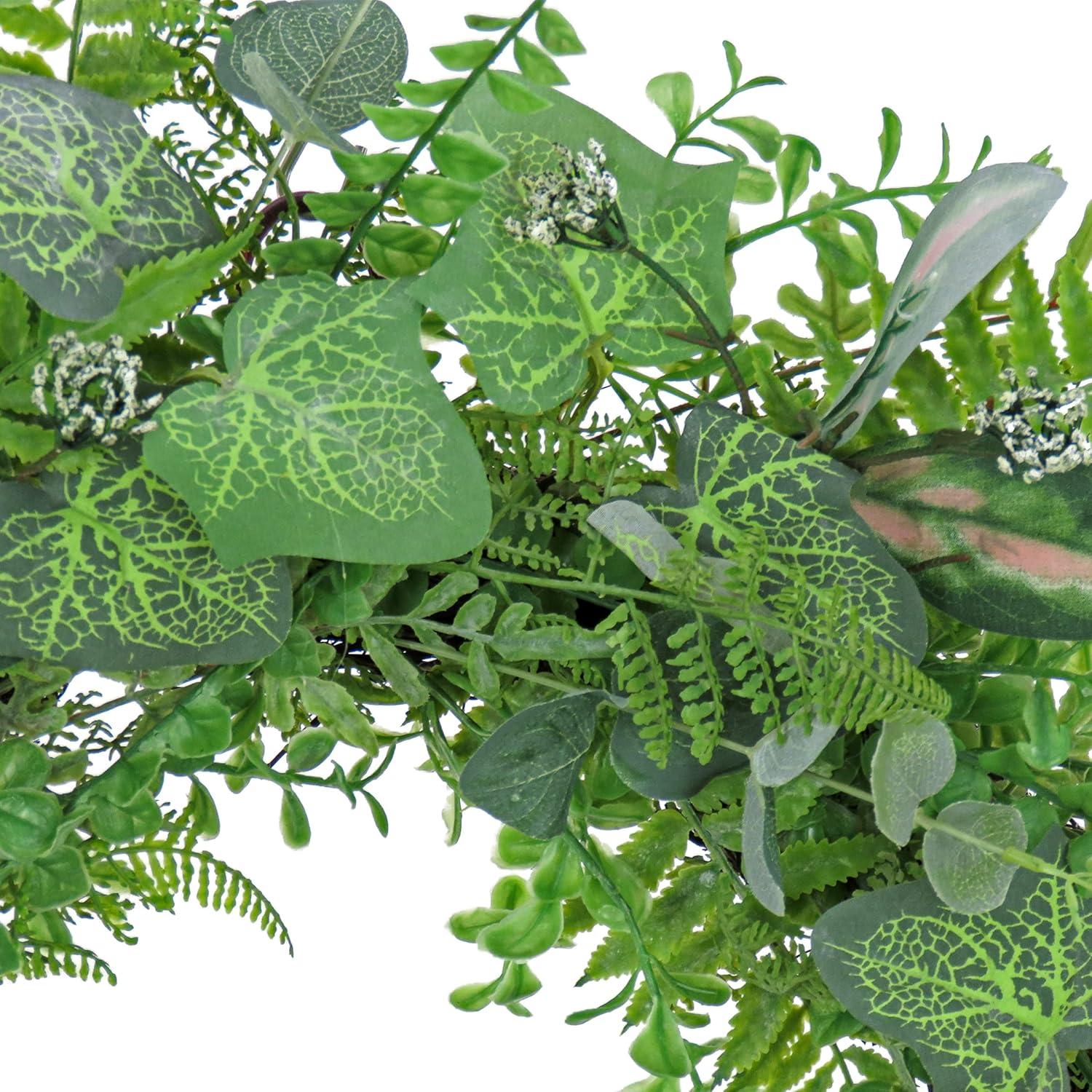 26" Artificial Mixed Leaf Greenery Woven Branch Base Wreath - National Tree Company