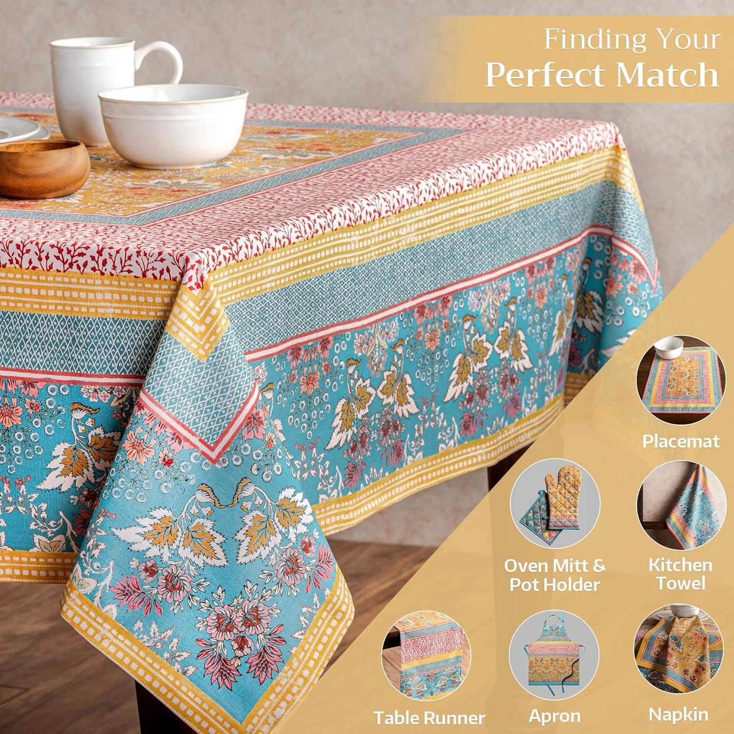 Maison d' Hermine 108" x 60" Rectangular Cotton Tablecloth with European Design