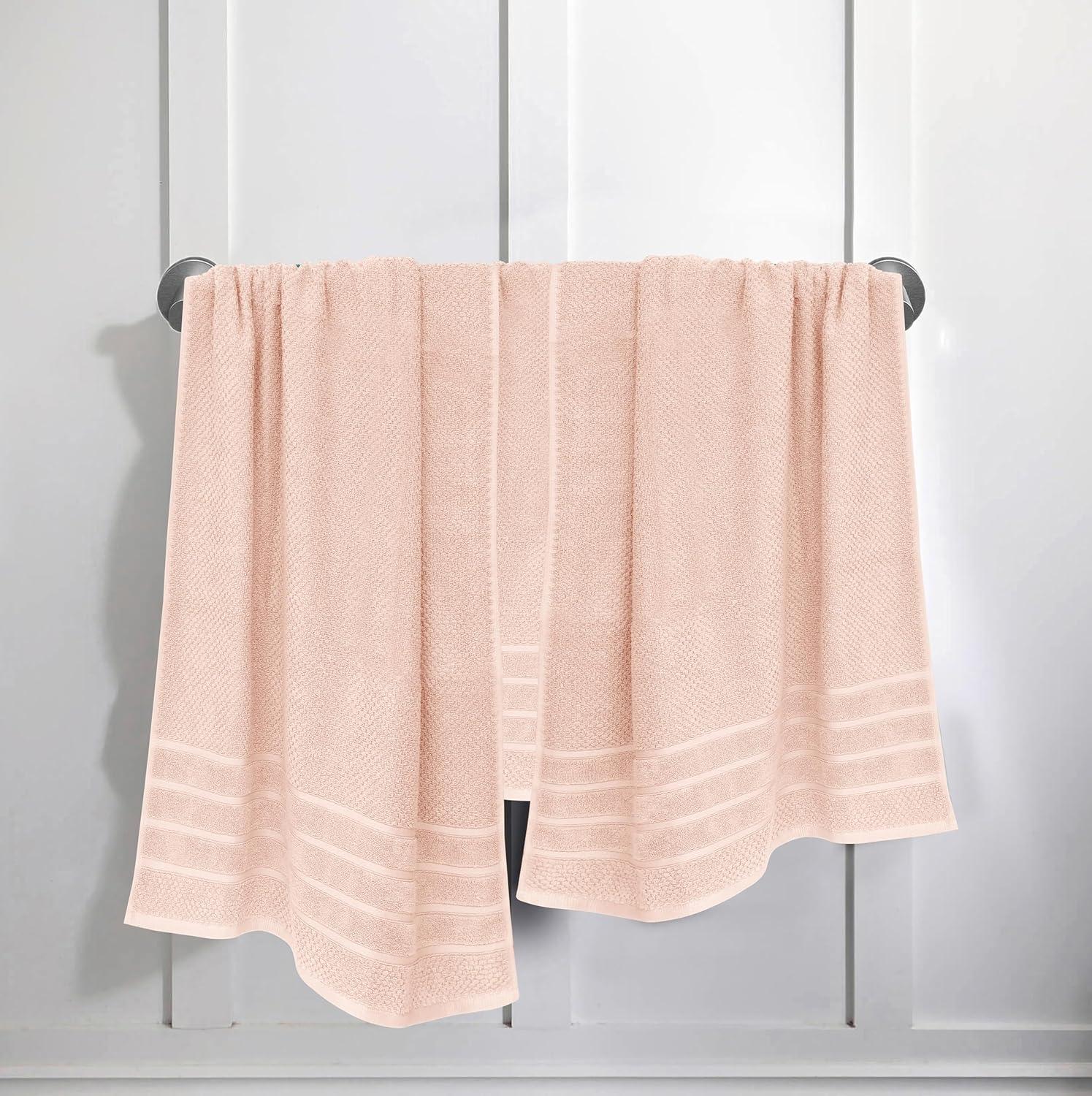 Pale Peach Oversized Cotton 6-Piece Towel Set