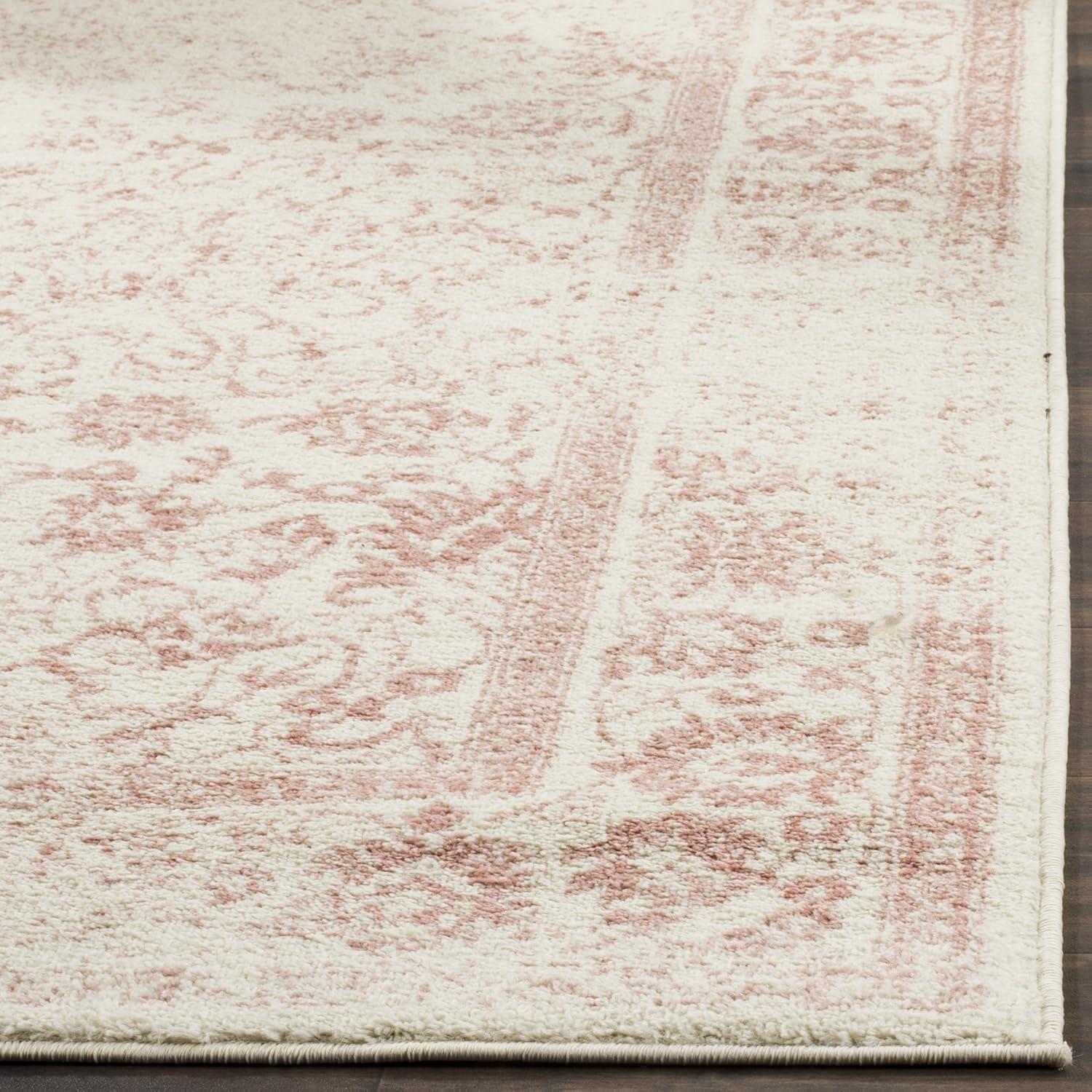 Adirondack ADR109 Machine Made Indoor Area Rug - Ivory/Rose - 5'x5' - Safavieh